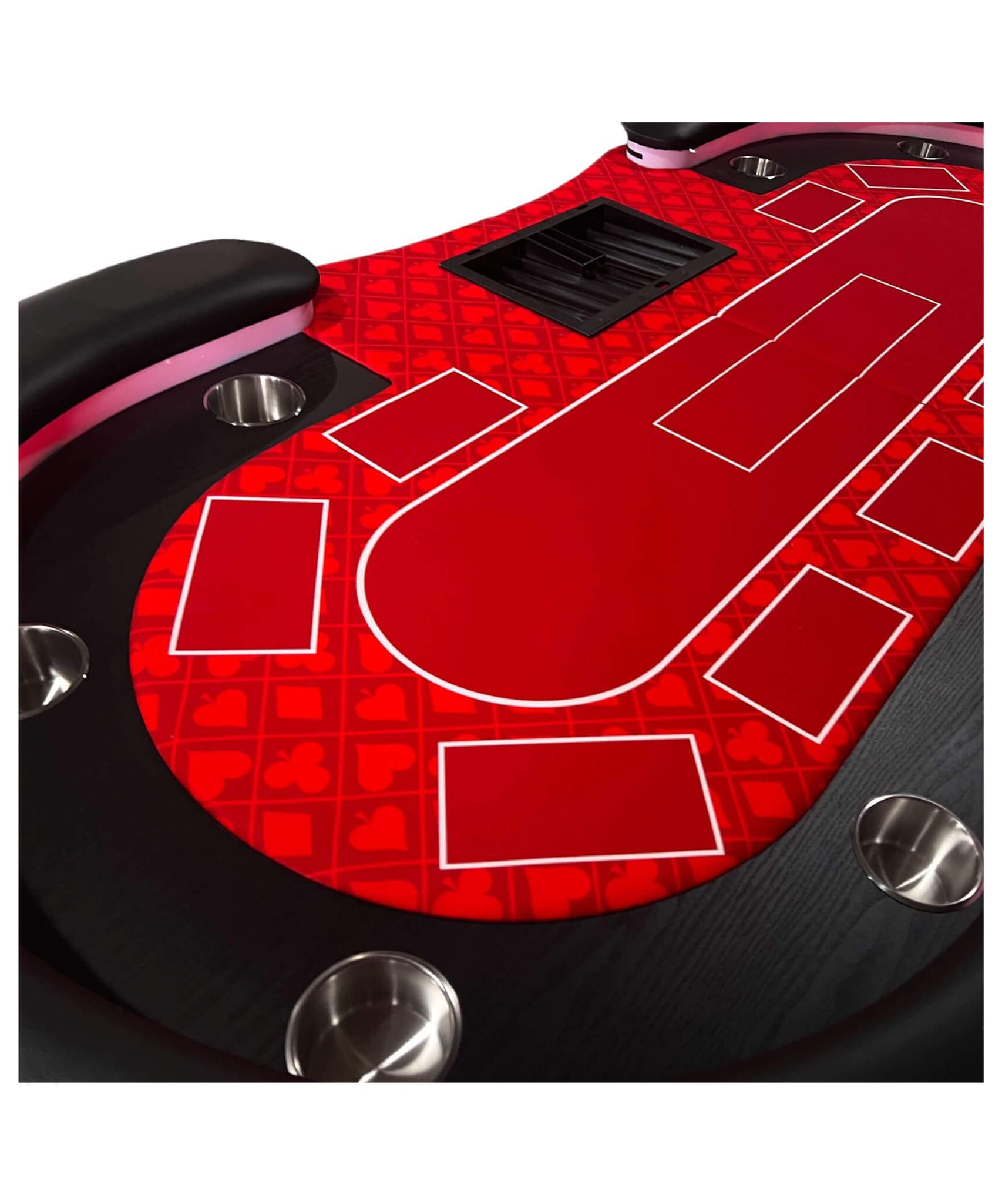 Luxury 94-Inch Foldable 10 Player Poker Table With LED, Wheels And Cup Holders (SAK24897)