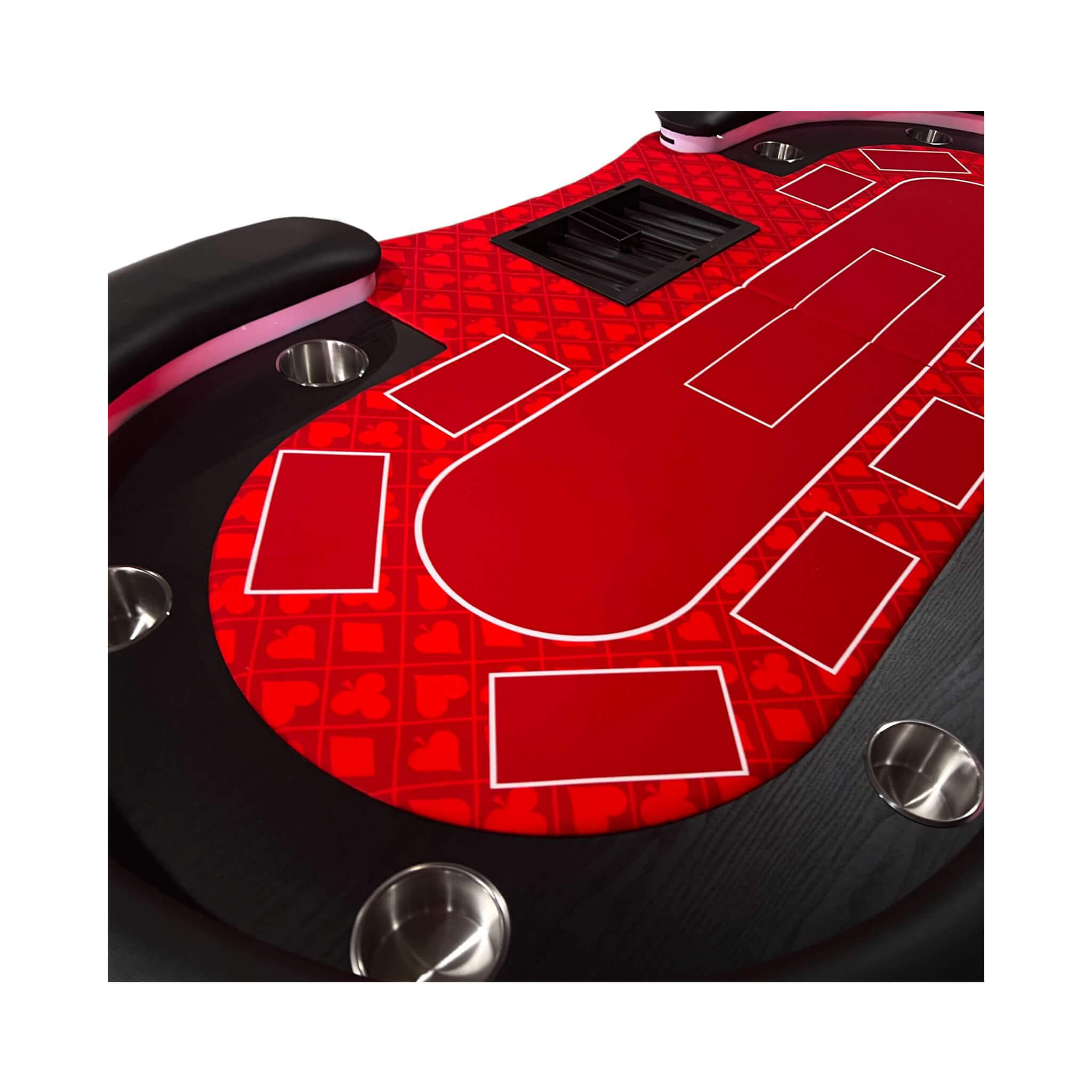 Luxury 94-Inch Foldable 10 Player Poker Table With LED, Wheels And Cup Holders (SAK24897)