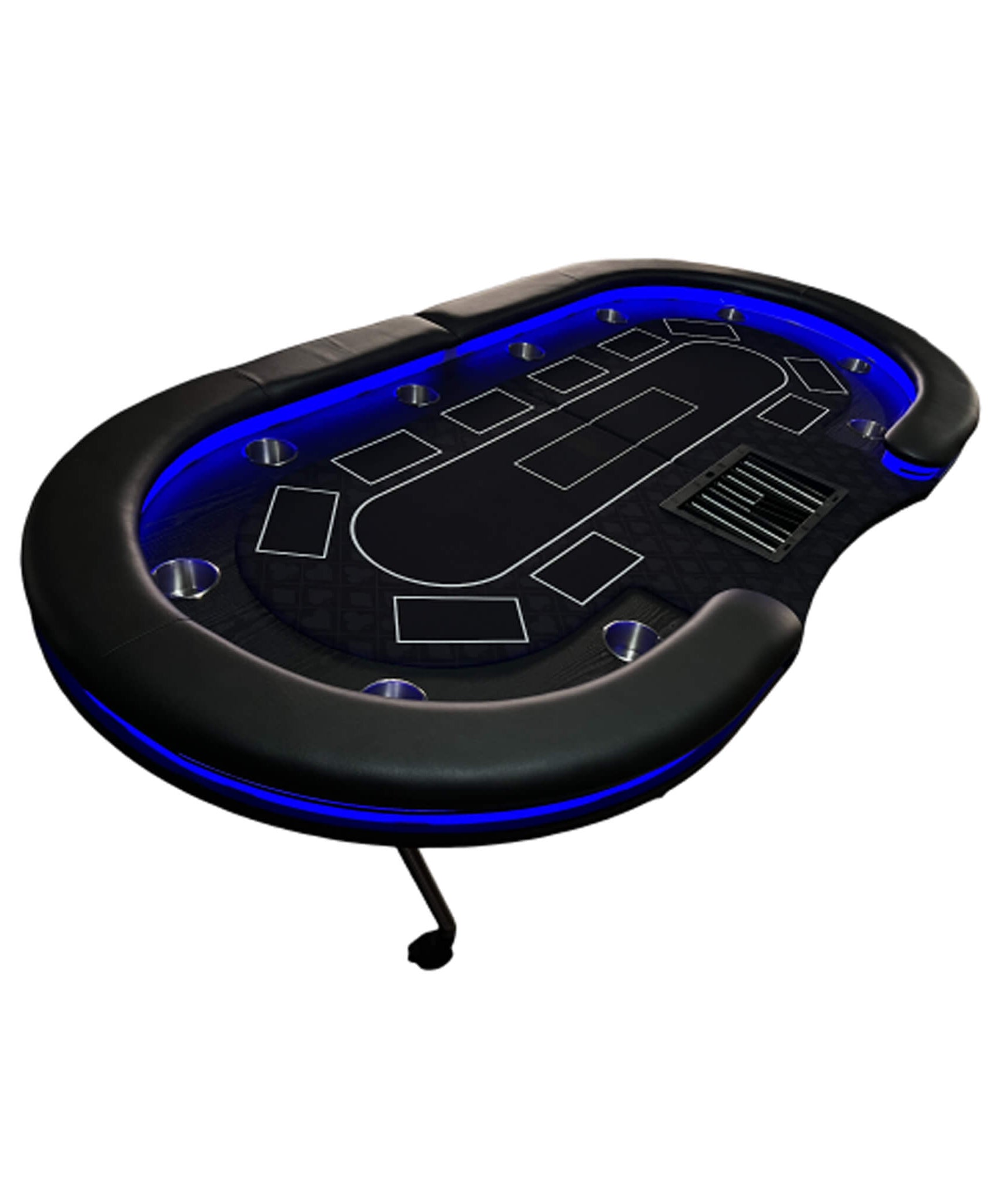 Luxury 94-Inch Foldable 10 Player Poker Table With LED, Wheels And Cup Holders (SAK24897)