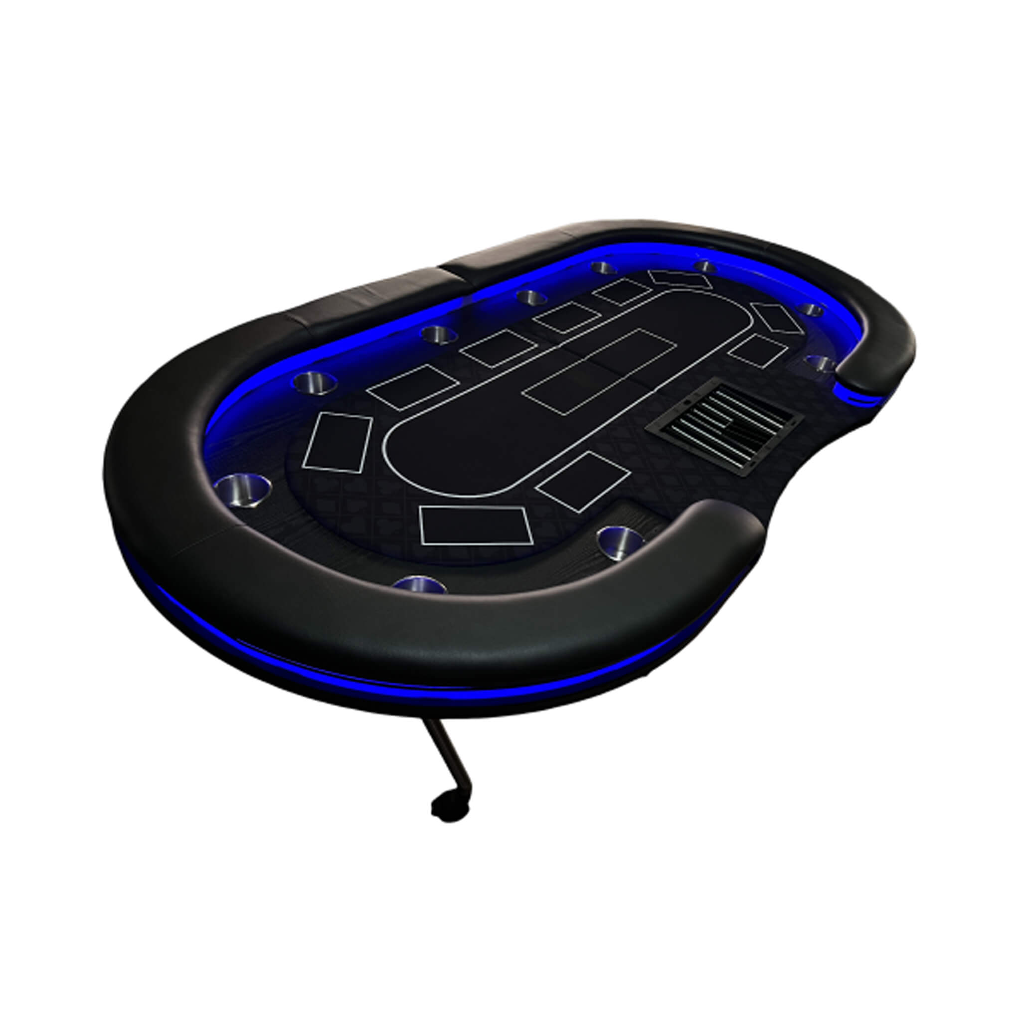 Luxury 94-Inch Foldable 10 Player Poker Table With LED, Wheels And Cup Holders (SAK24897)