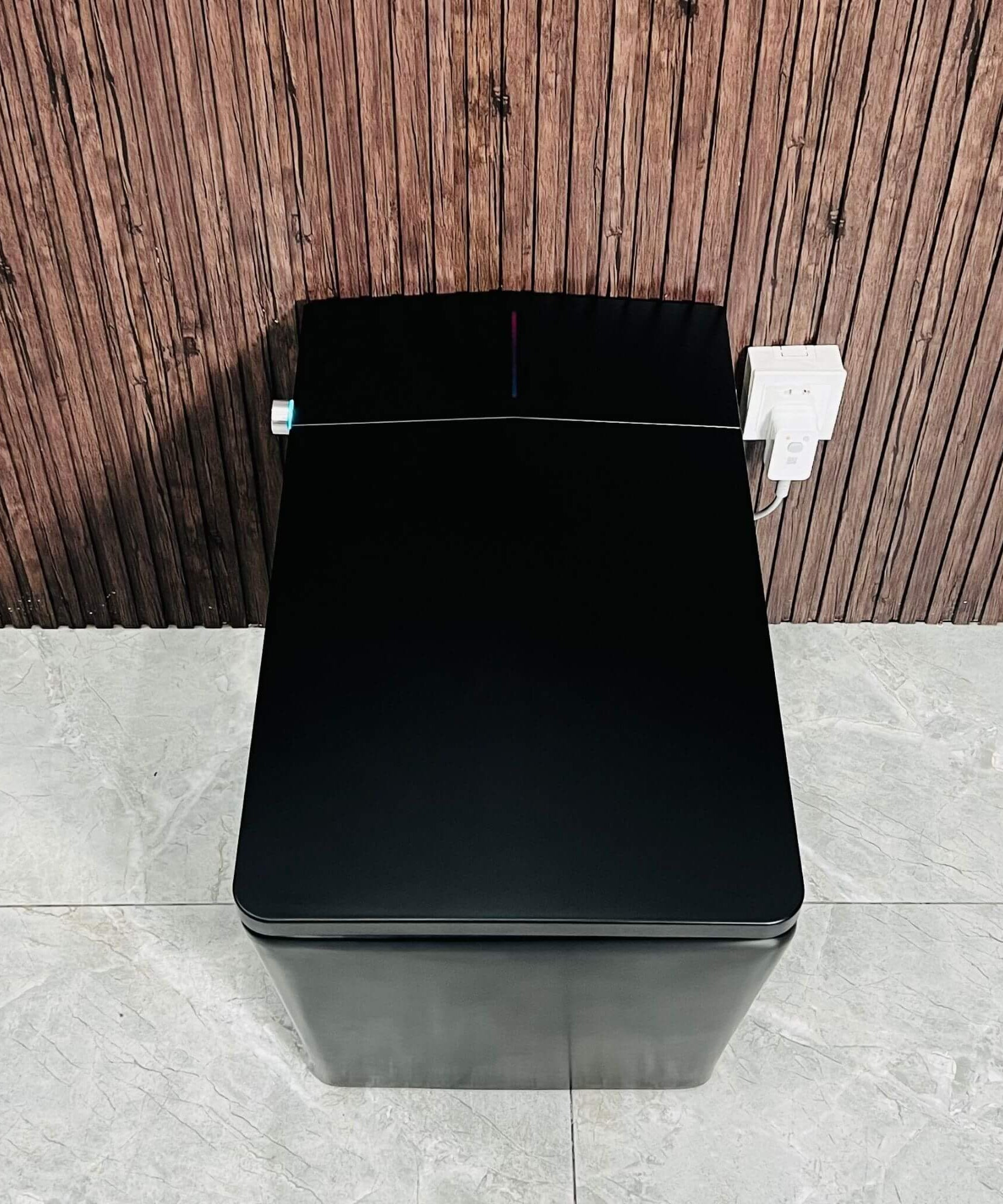 Nuvia Luxury Black Square Smart Toilet With Bidet, Remote, And Heated Seat (SAK45183)