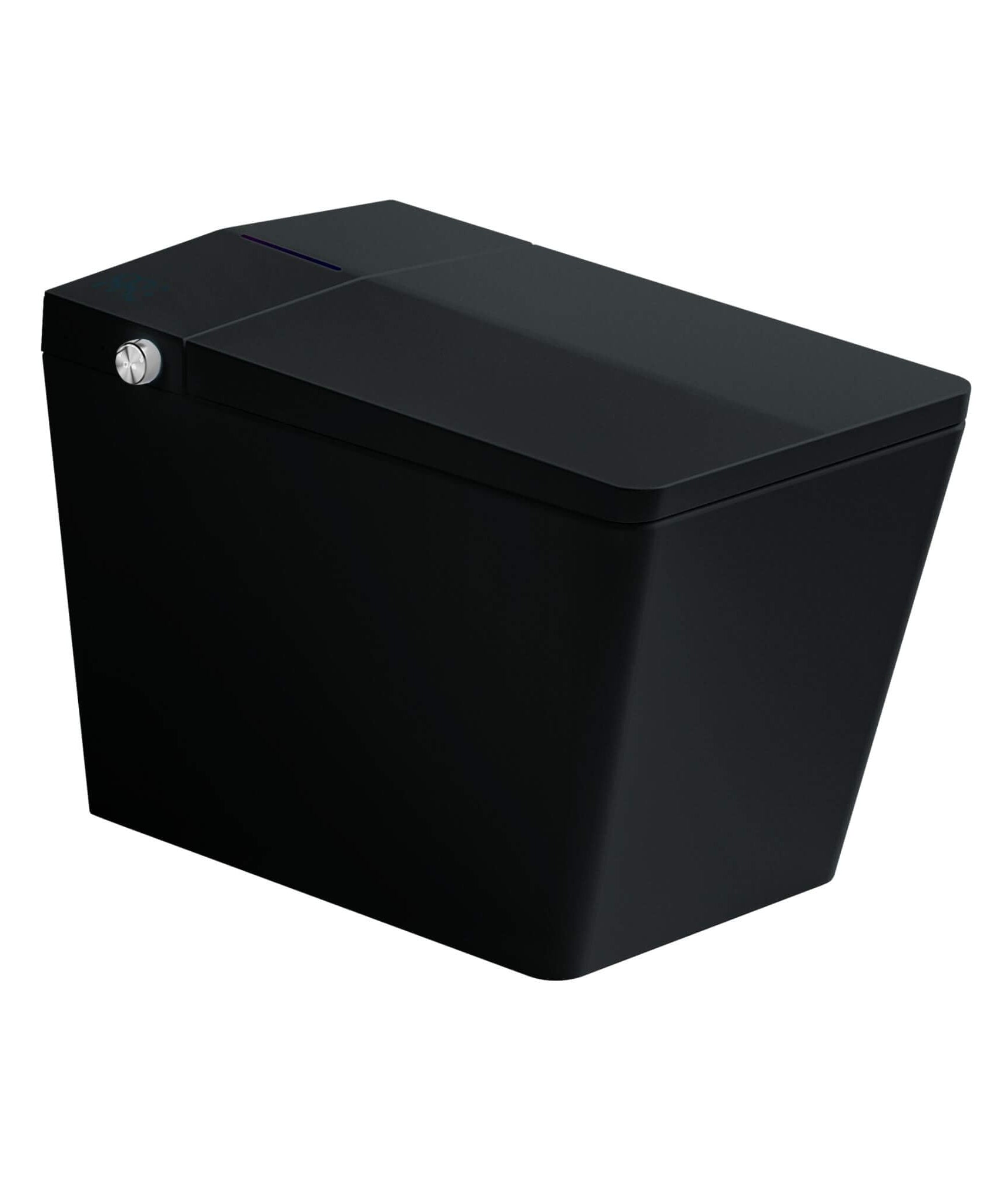 Nuvia Luxury Black Square Smart Toilet With Bidet, Remote, And Heated Seat (SAK45183)