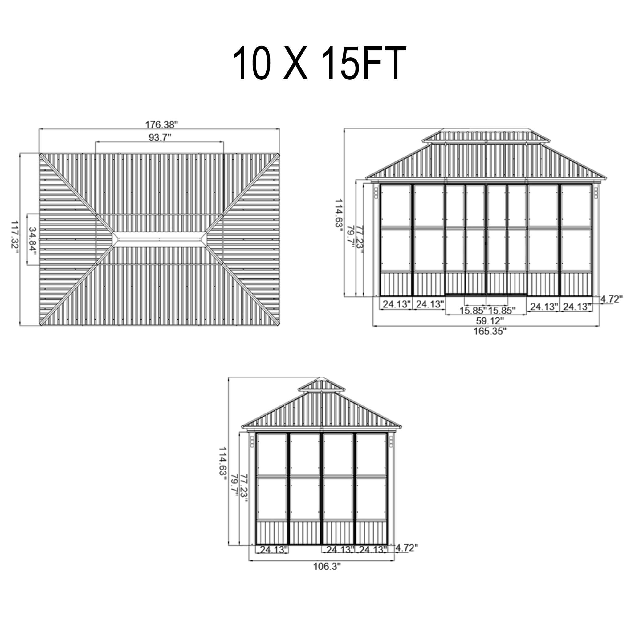 Alora Oasis Luxury Heavy-Duty Hardtop Sunroom With Aluminum Frame And LED Lights (SAK79102)