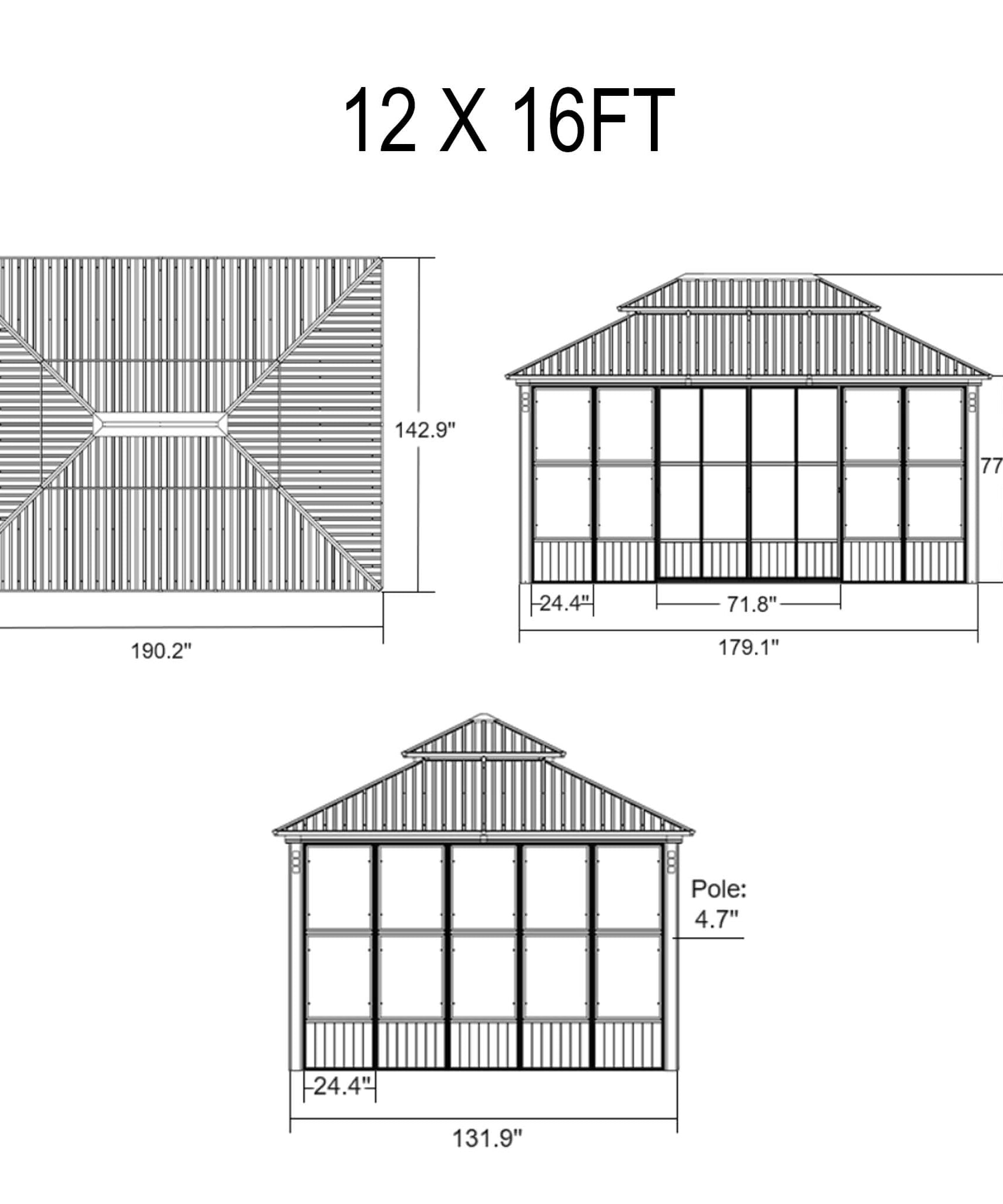 Alora Oasis Luxury Heavy-Duty Hardtop Sunroom With Aluminum Frame And LED Lights (SAK79102)