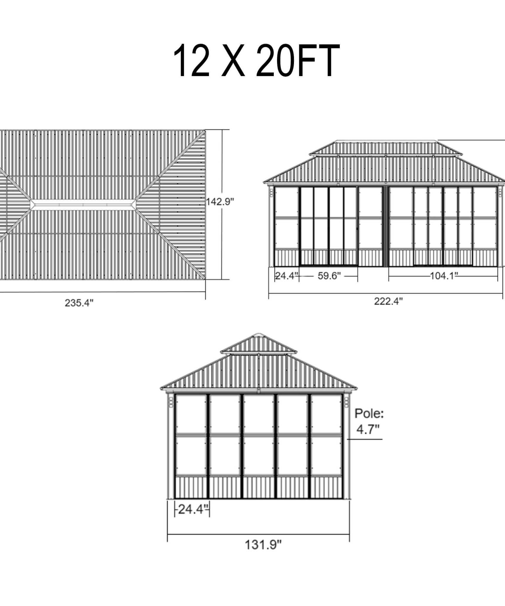 Alora Oasis Luxury Heavy-Duty Hardtop Sunroom With Aluminum Frame And LED Lights (SAK79102)