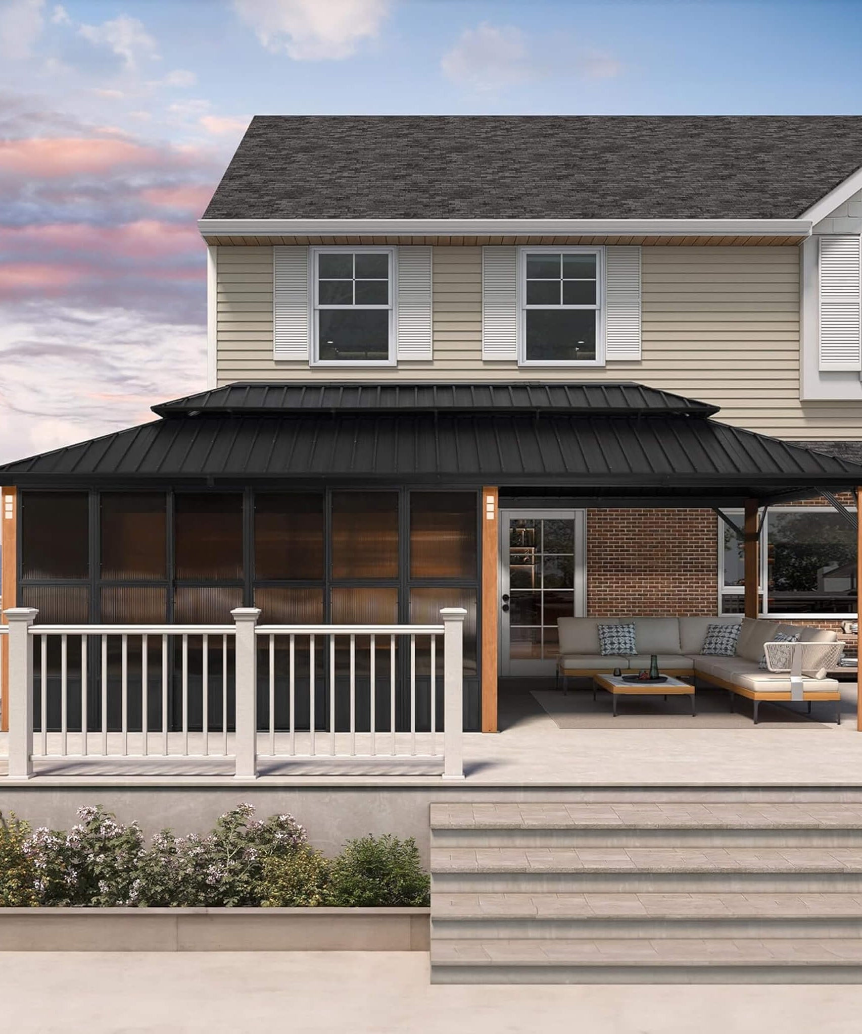 Alora Oasis Luxury Heavy-Duty Hardtop Sunroom With Aluminum Frame And LED Lights (SAK79102)