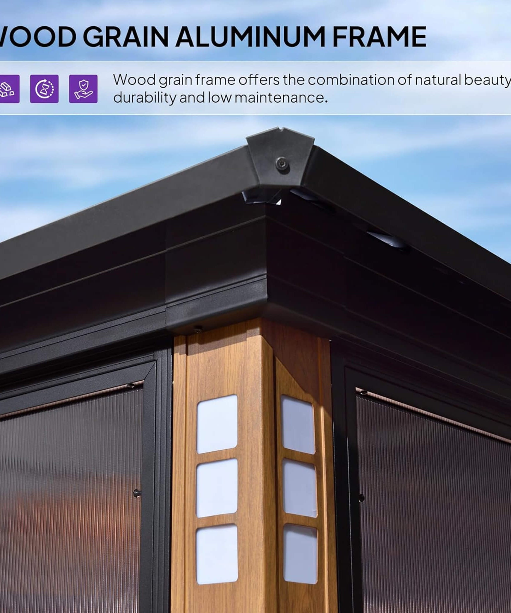 Alora Oasis Luxury Heavy-Duty Hardtop Sunroom With Aluminum Frame And LED Lights (SAK79102)
