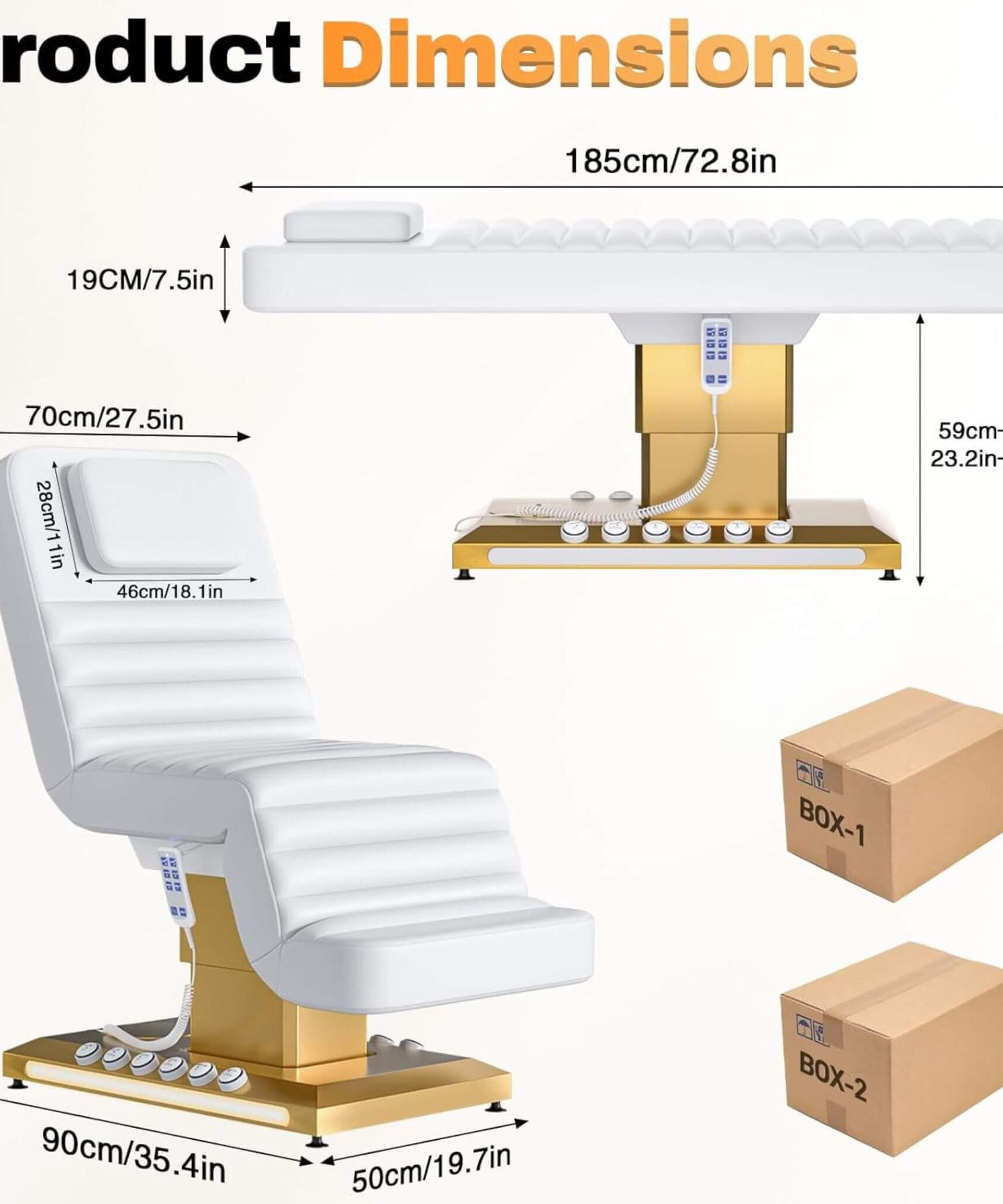 Luxury Height Adjustable 4-Motor Electric Massage Table With Lift And Foot Pedal (SAK63297)