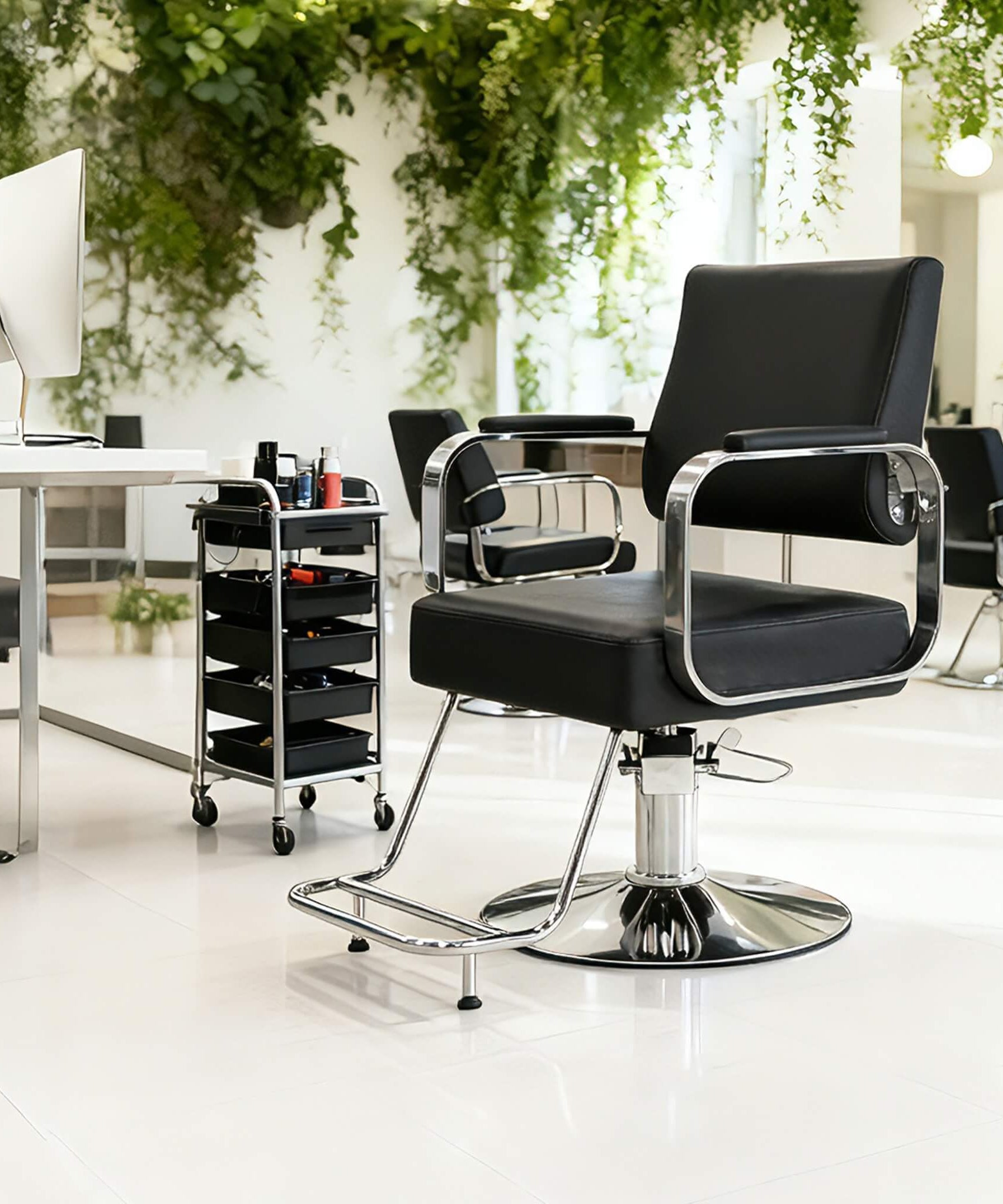 Luxury Height-Adjustable Barber Chair With 360-Degree Swivel (SAK64103)