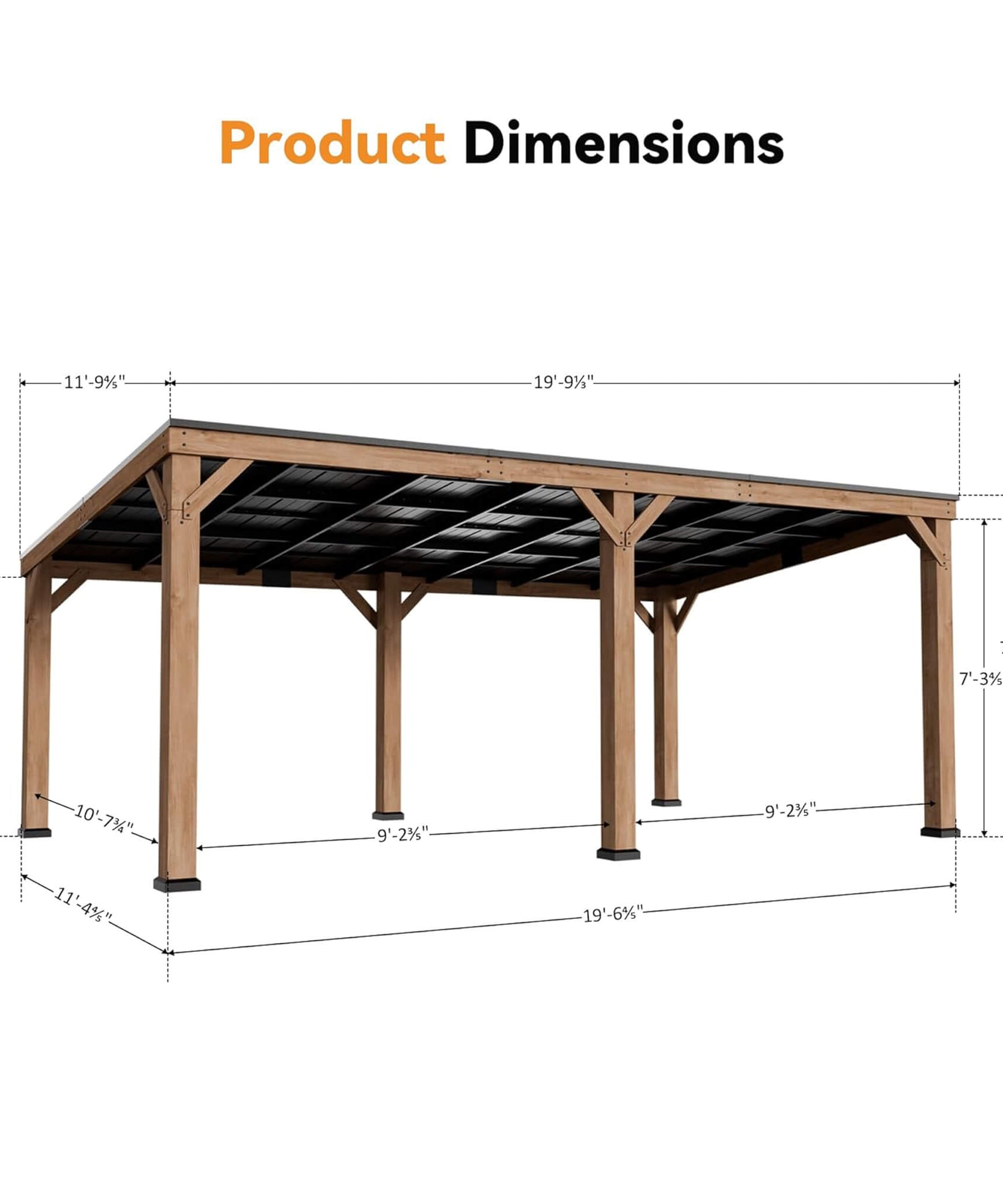 Alora Luxury Modern Cedar Gazebo With Sloped Hardtop Roof (SAK35720)