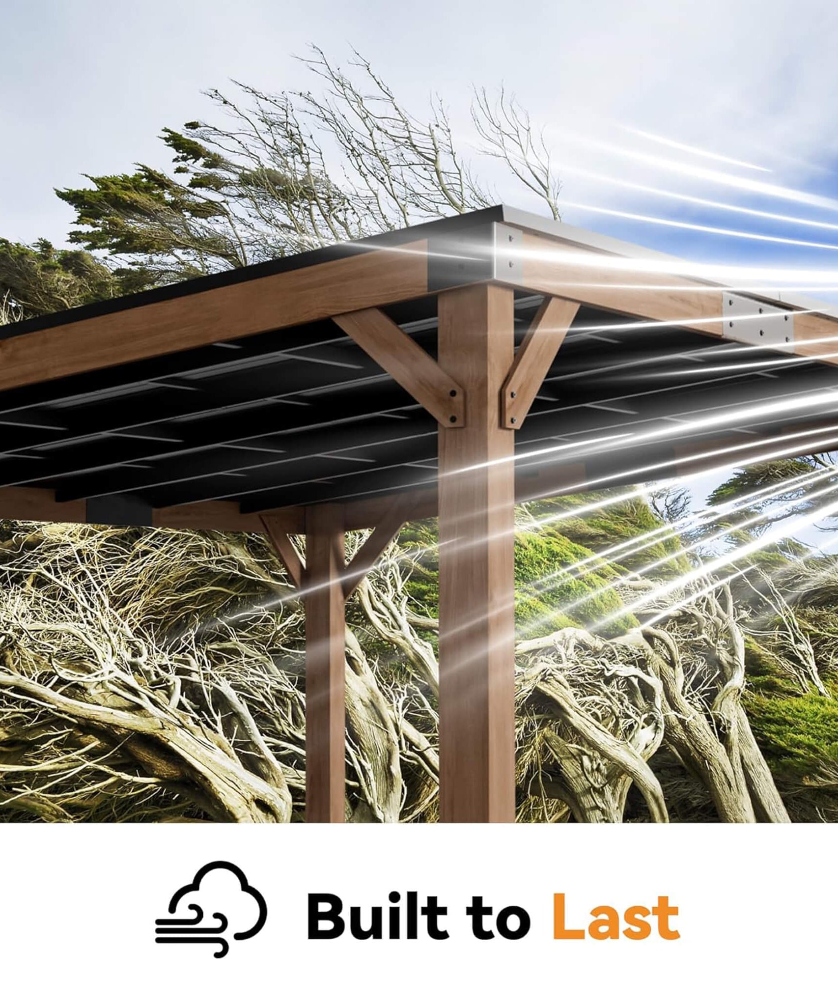 Alora Luxury Modern Cedar Gazebo With Sloped Hardtop Roof (SAK35720)