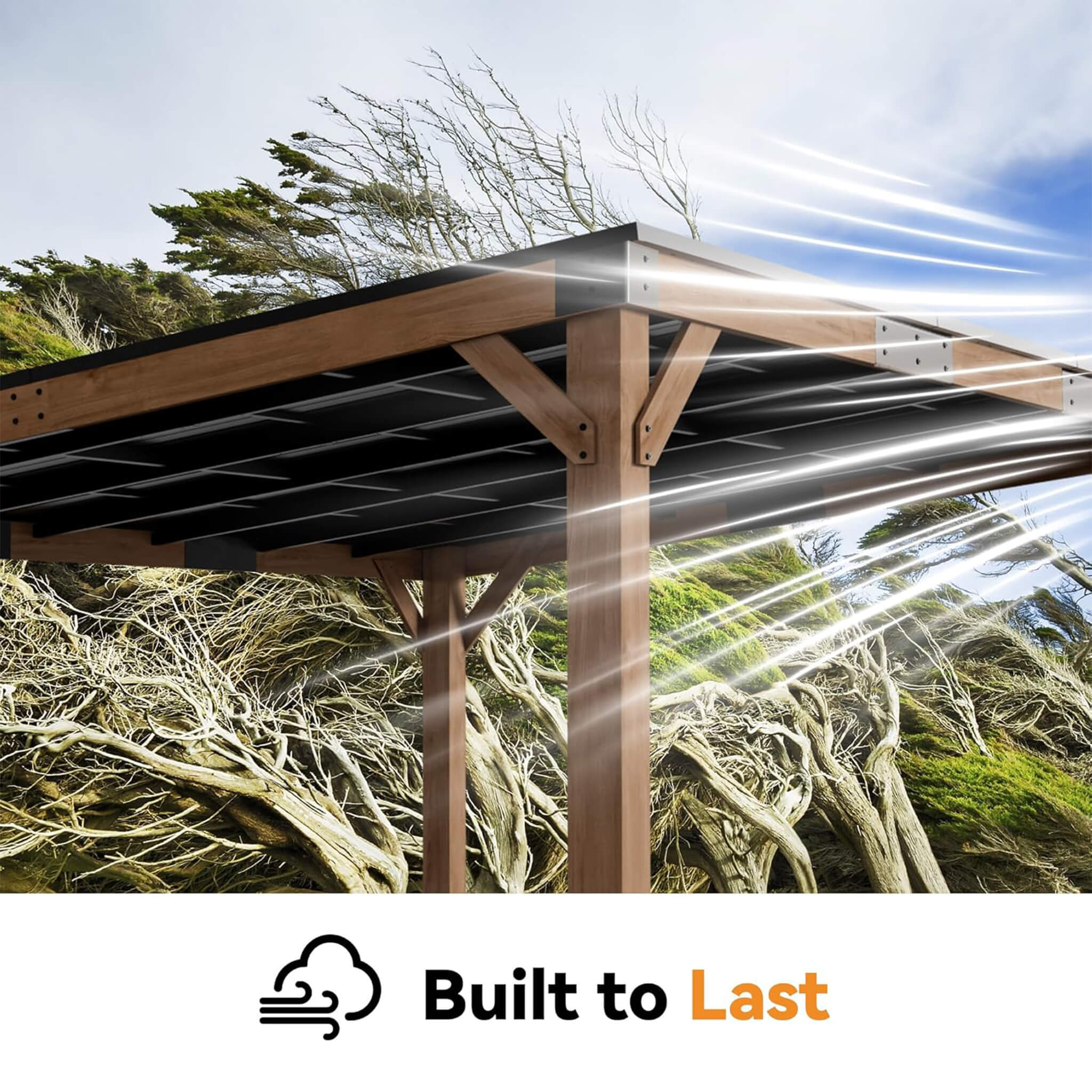 Alora Luxury Modern Cedar Gazebo With Sloped Hardtop Roof (SAK35720)