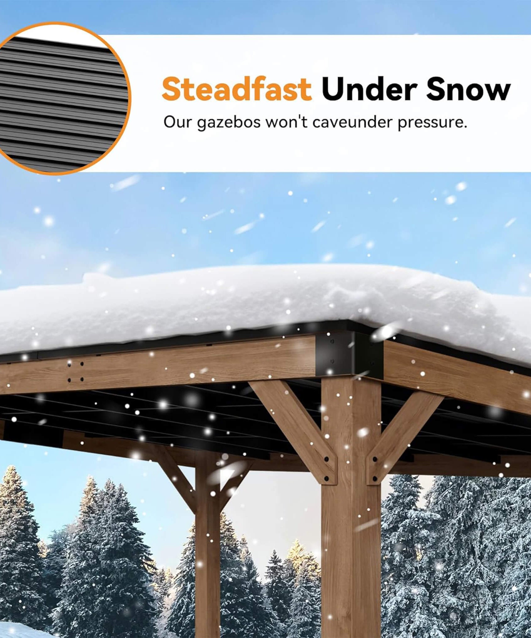 Alora Luxury Modern Cedar Gazebo With Sloped Hardtop Roof (SAK35720)