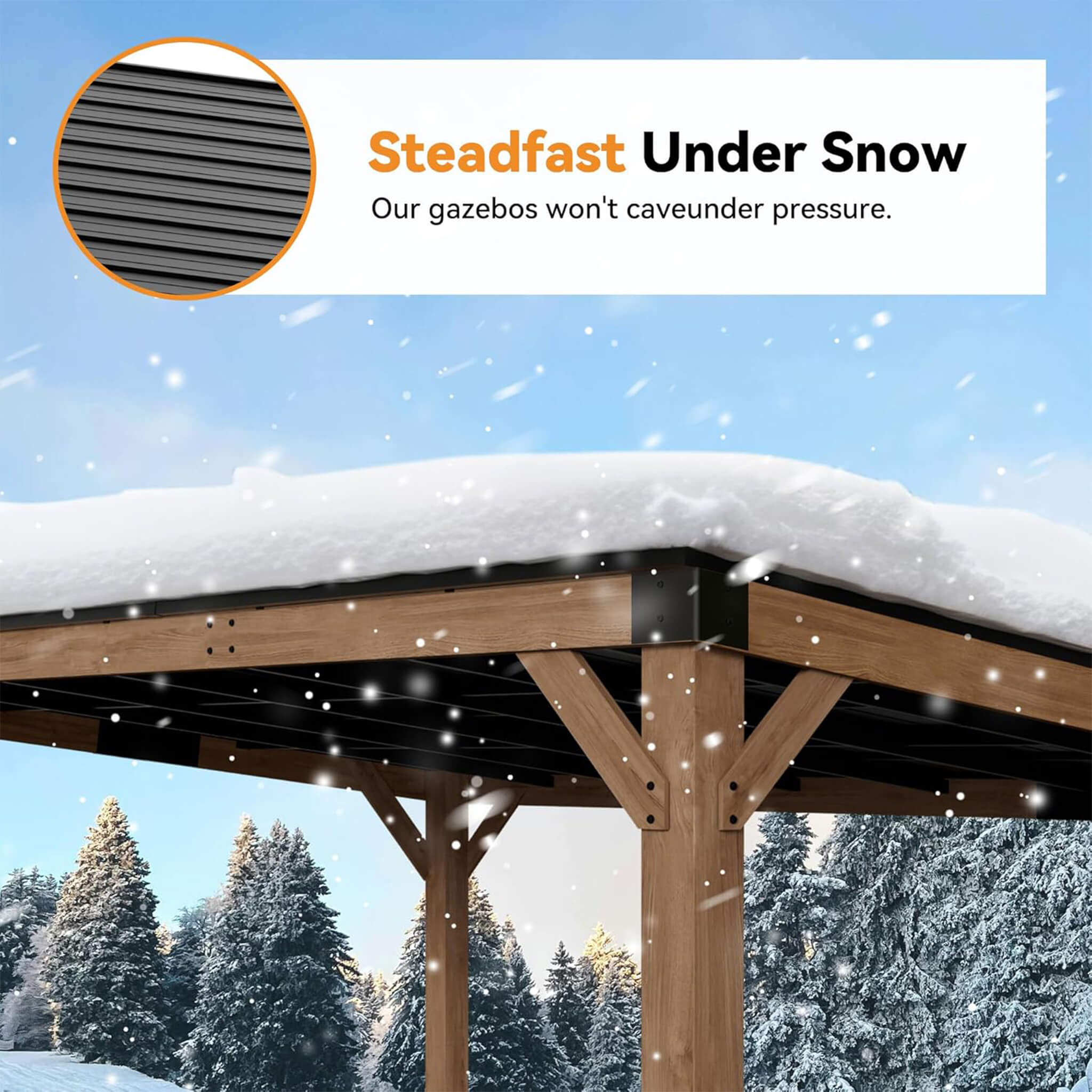 Alora Luxury Modern Cedar Gazebo With Sloped Hardtop Roof (SAK35720)
