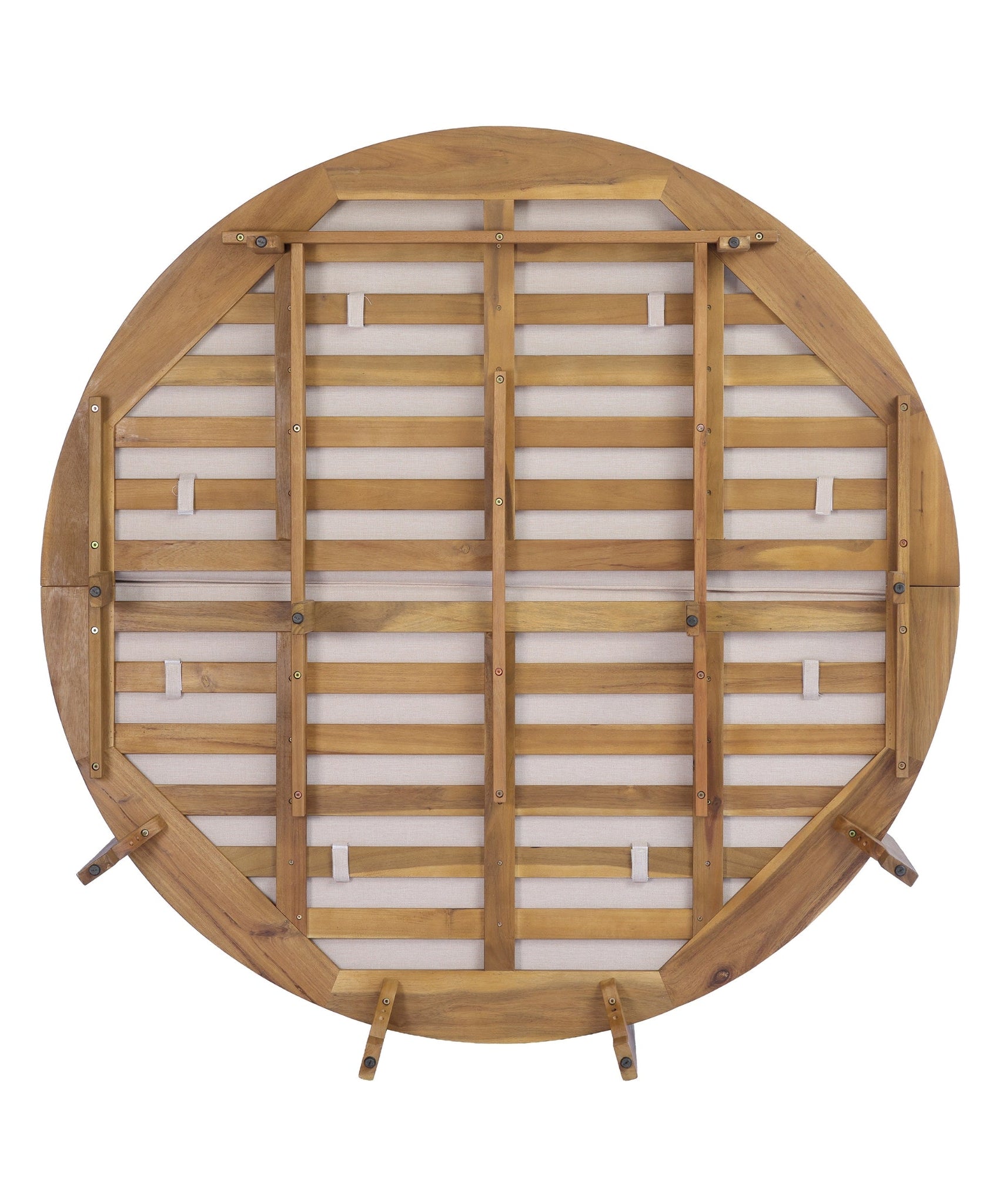 Alora Luxury Outdoor Acacia Wood Round Daybed With Cushions And Pillows (SAK40613)