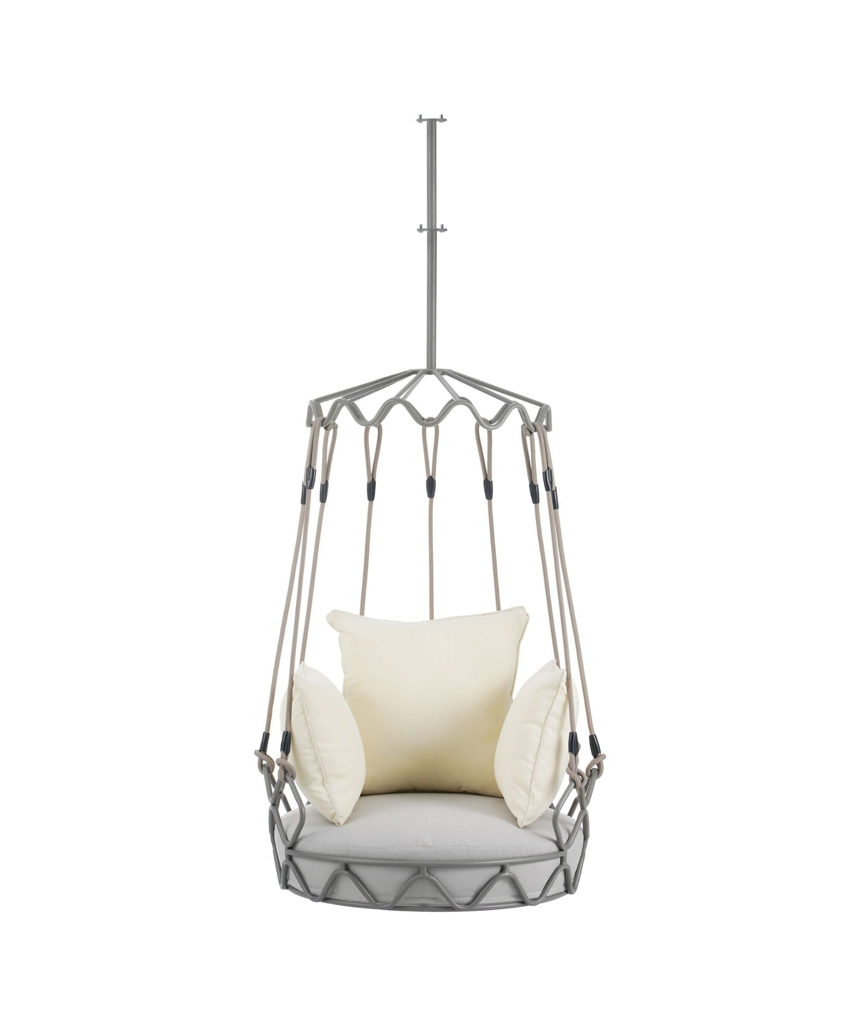 Alora Luxury Outdoor Hanging Basket Porch Swing Chair With UV Resistant Cushions (SAK95678)