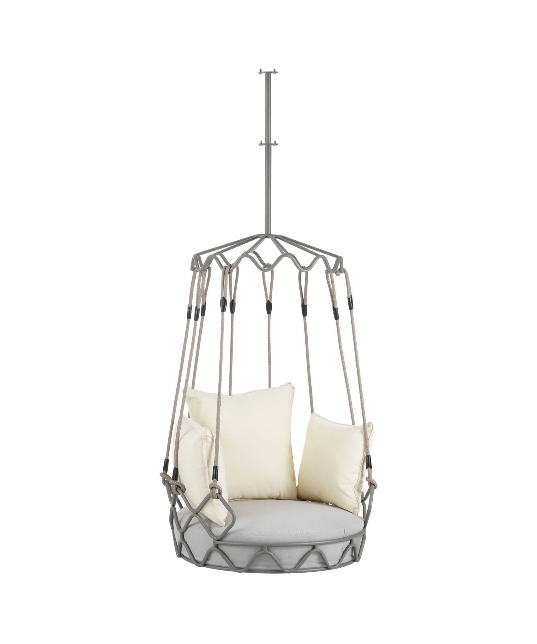 Alora Luxury Outdoor Hanging Basket Porch Swing Chair With UV Resistant Cushions (SAK95678)