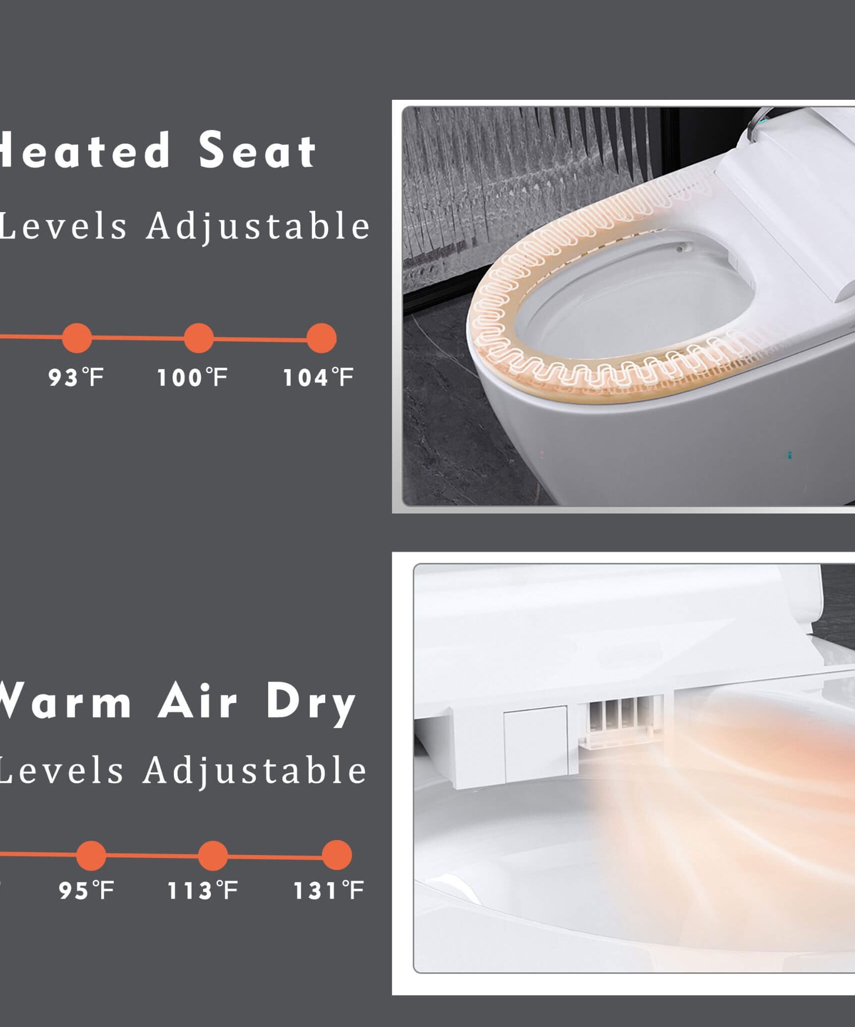 Nuvia Luxury Smart Toilet With Built-In Auto Open And Close Bidet Seat, Foot Sensor, LED Display And Night Light (SAK31256)