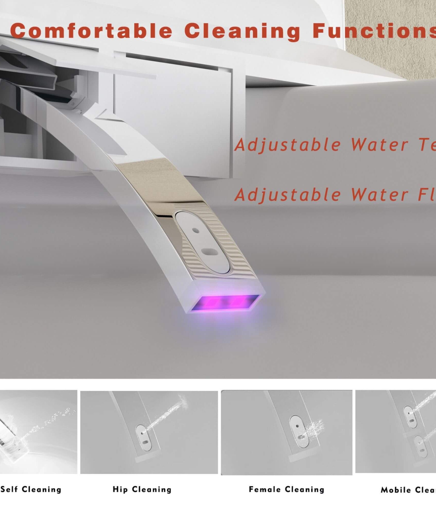 Nuvia Luxury Smart Toilet With Built-In Auto Open And Close Bidet Seat, Foot Sensor, LED Display And Night Light (SAK31256)