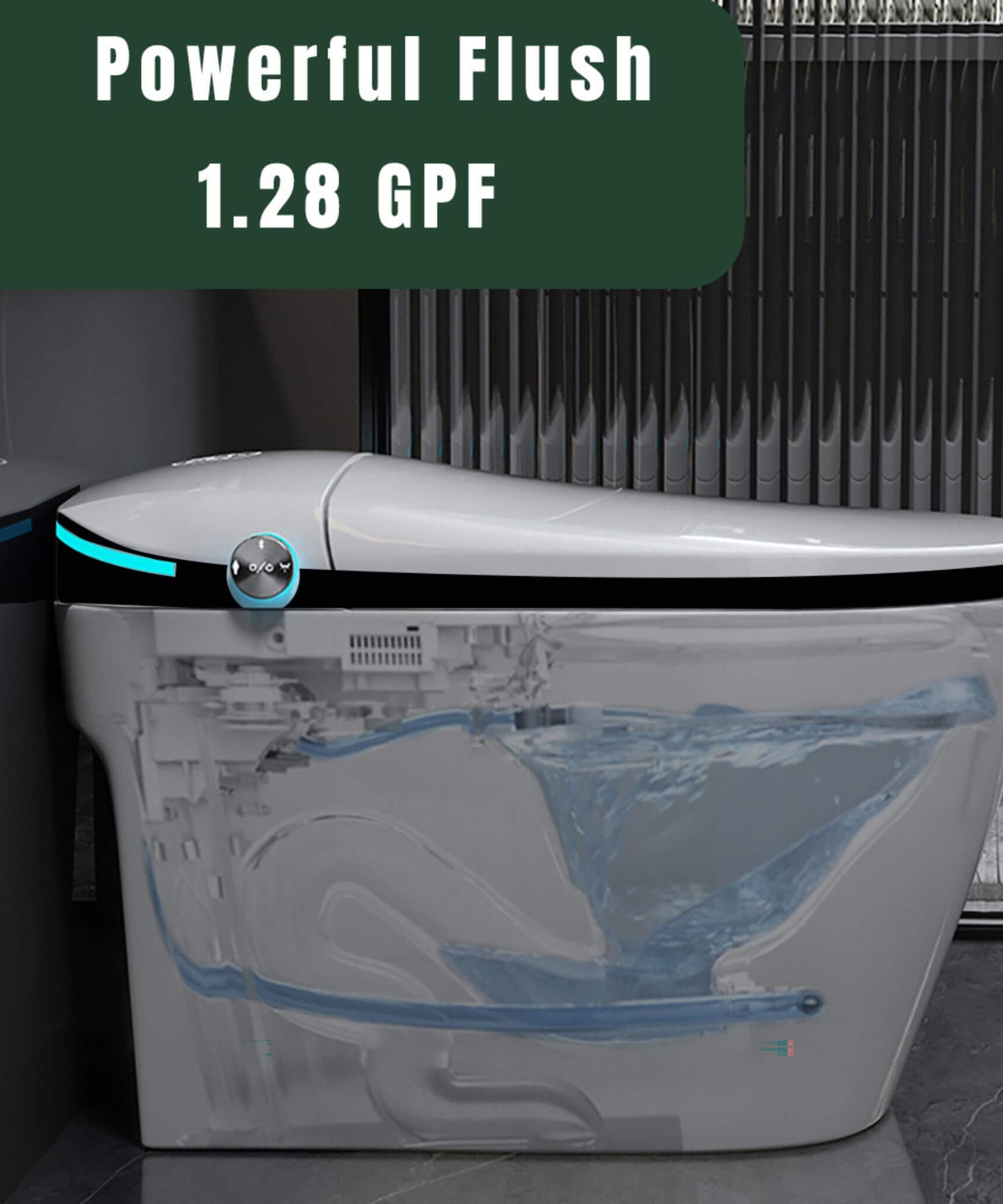Nuvia Luxury Smart Toilet With Built-In Auto Open And Close Bidet Seat, Foot Sensor, LED Display And Night Light (SAK31256)