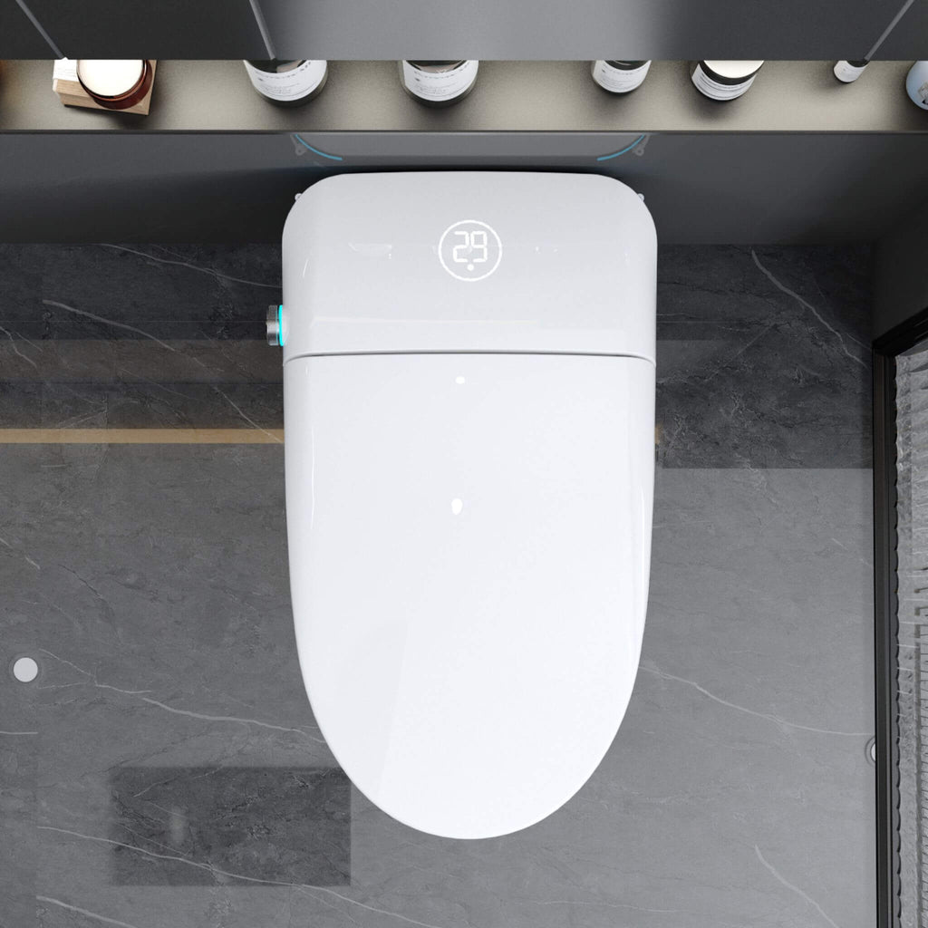 Nuvia Luxury Smart Toilet With Built-In Auto Open And Close Bidet Seat, Foot Sensor, LED Display And Night Light (SAK31256)
