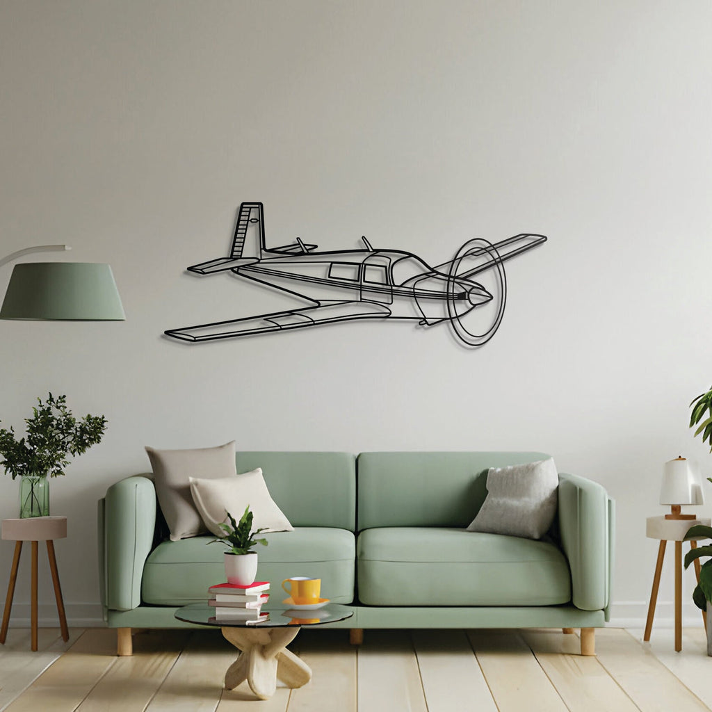 M20J Angle Metal Aircraft Wall Art - NCP0390