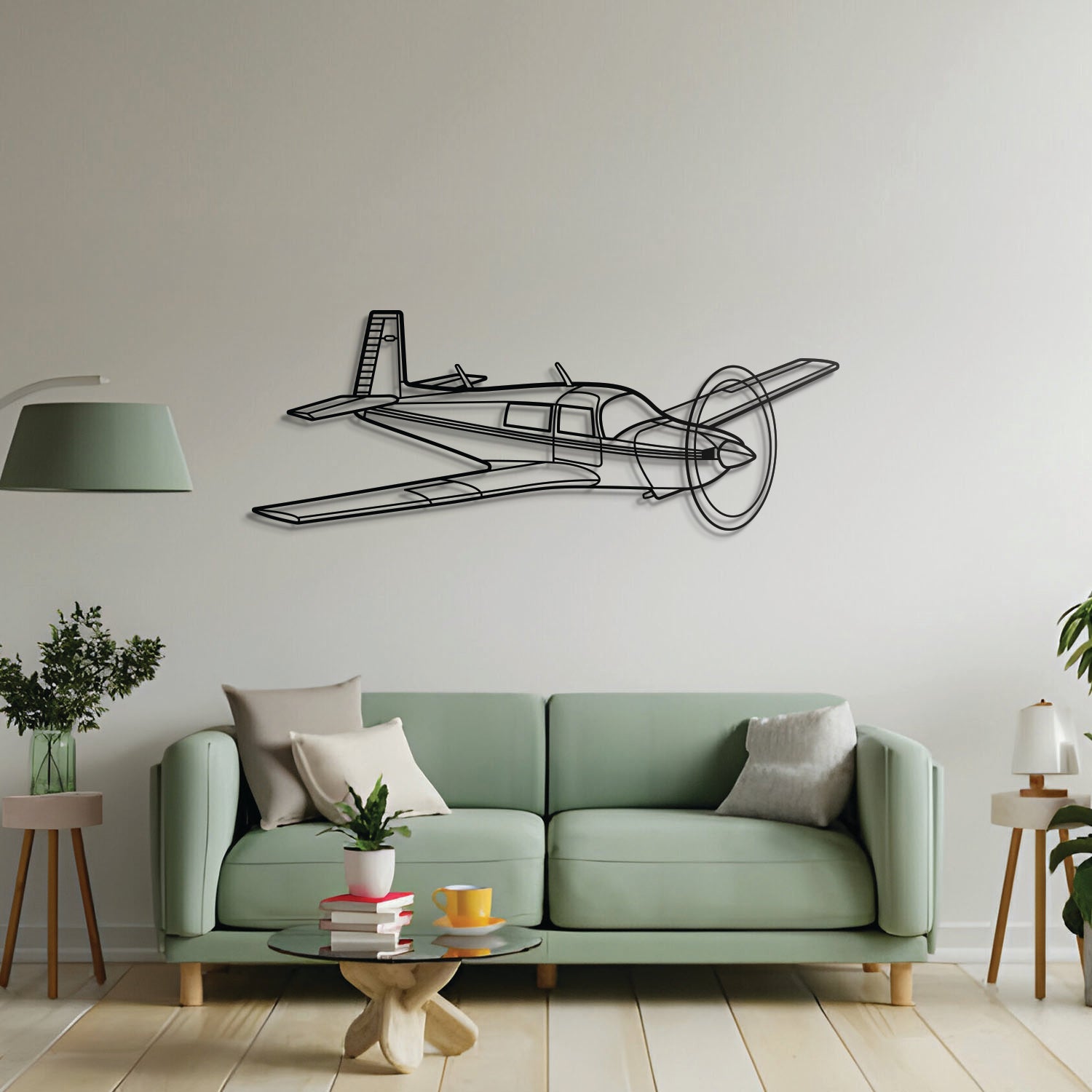 M20J Metallflugzeug Wandkunst - NCP0390