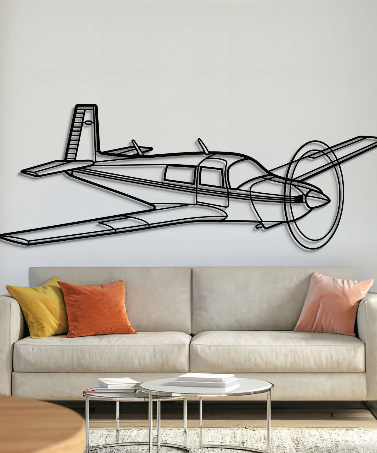M20J Metallflugzeug Wandkunst - NCP0390
