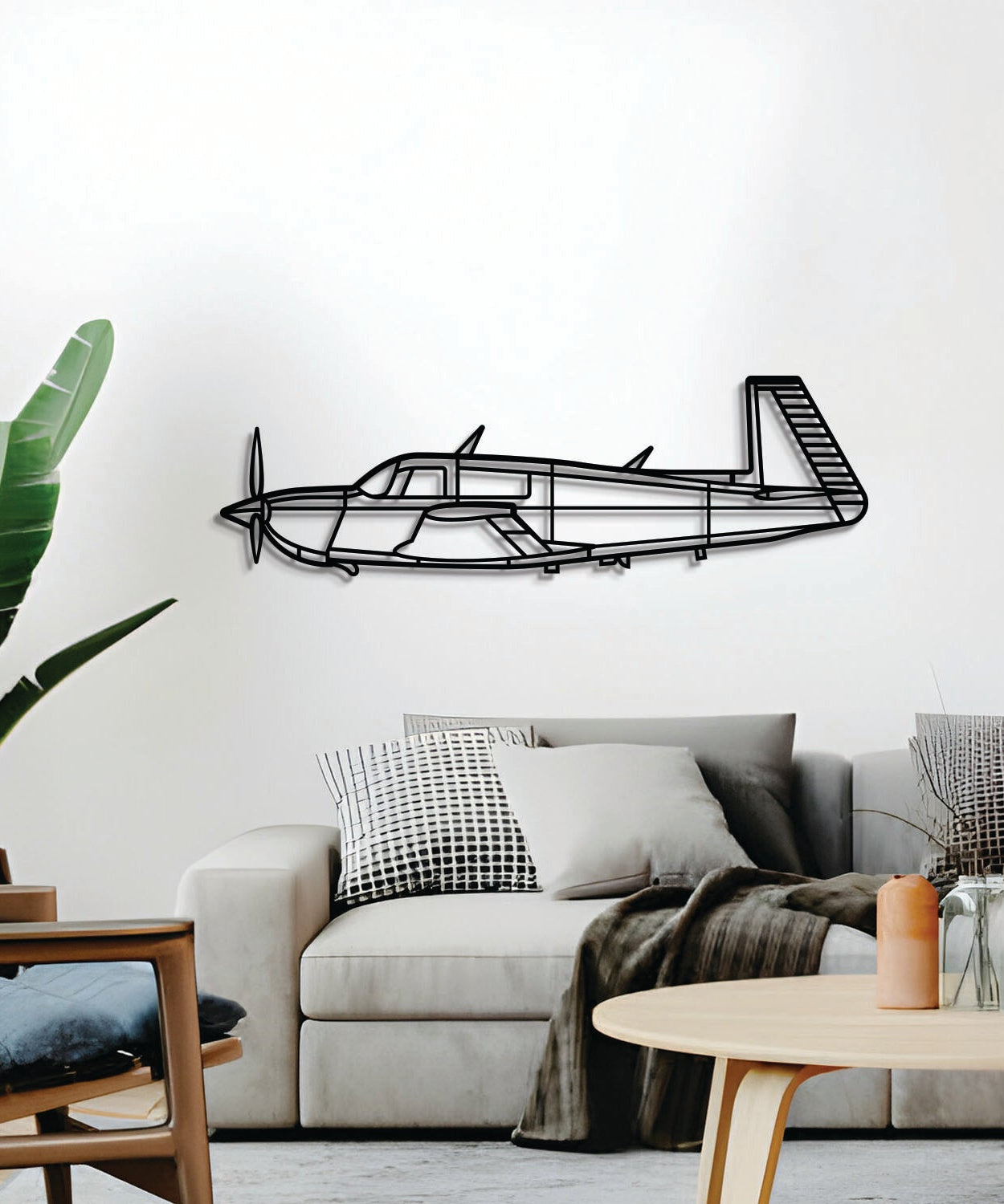 M20J Metallflugzeug Wandkunst - NCP0580