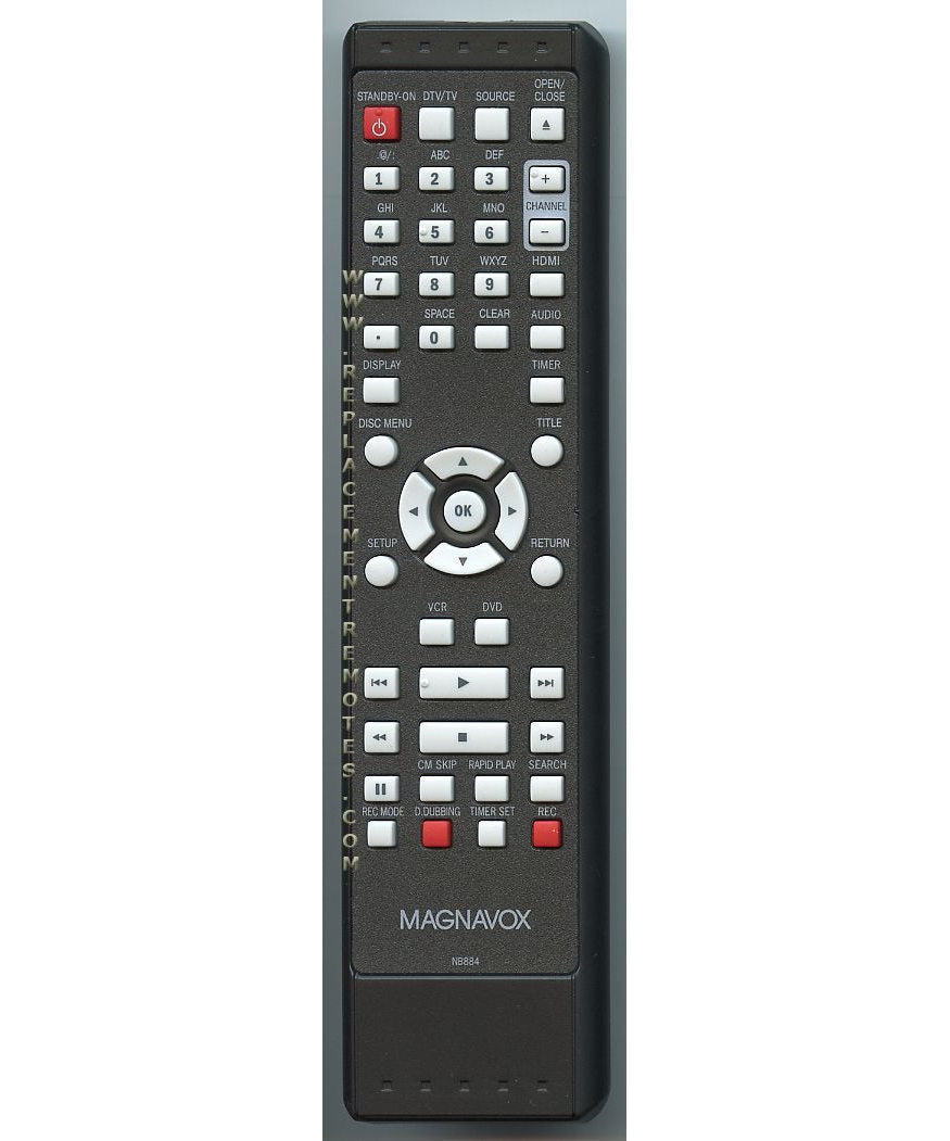 Magnavox NB884UD DVD/VCR Remote Control