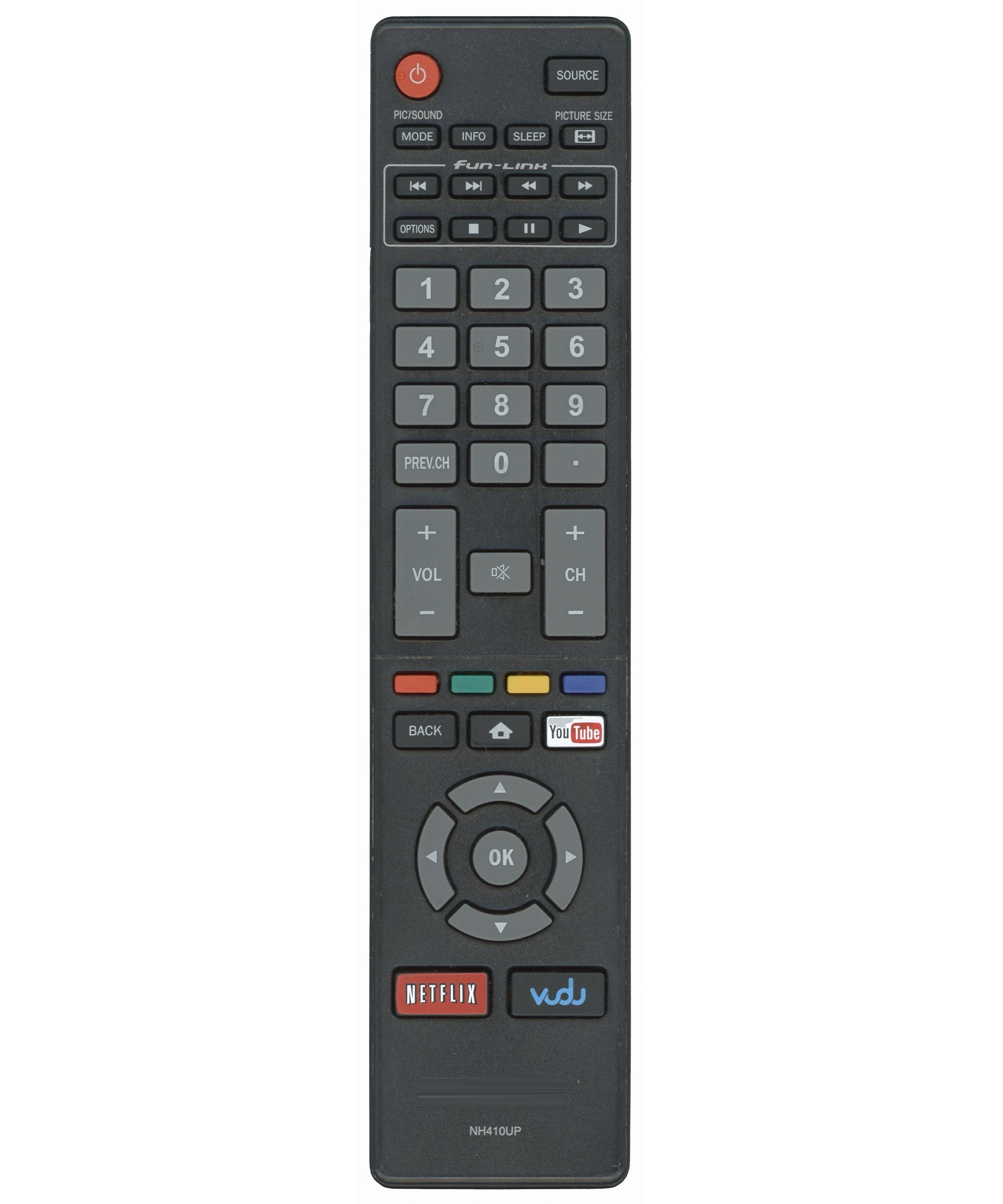 Magnavox NH410UP Smart TV Remote Control | Youtube | Netflix | Vudu - NH410UP