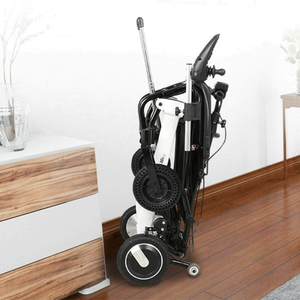 Maidesite 17.5-Inch 500W Wide Seat Lightweight Electric Folding Wheelchair (SAK33689)