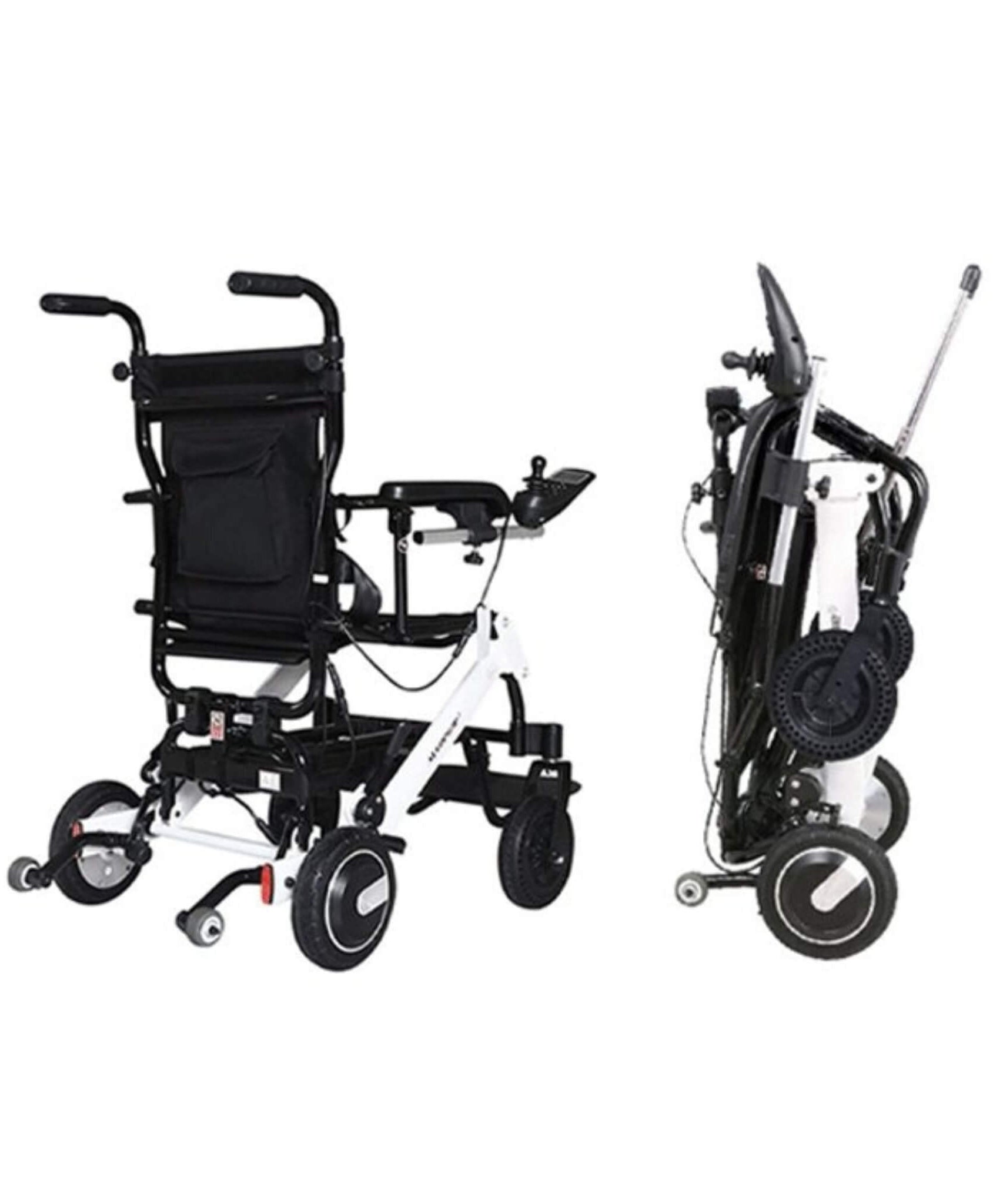 Maidesite 17.5-Inch 500W Wide Seat Lightweight Electric Folding Wheelchair (SAK33689)