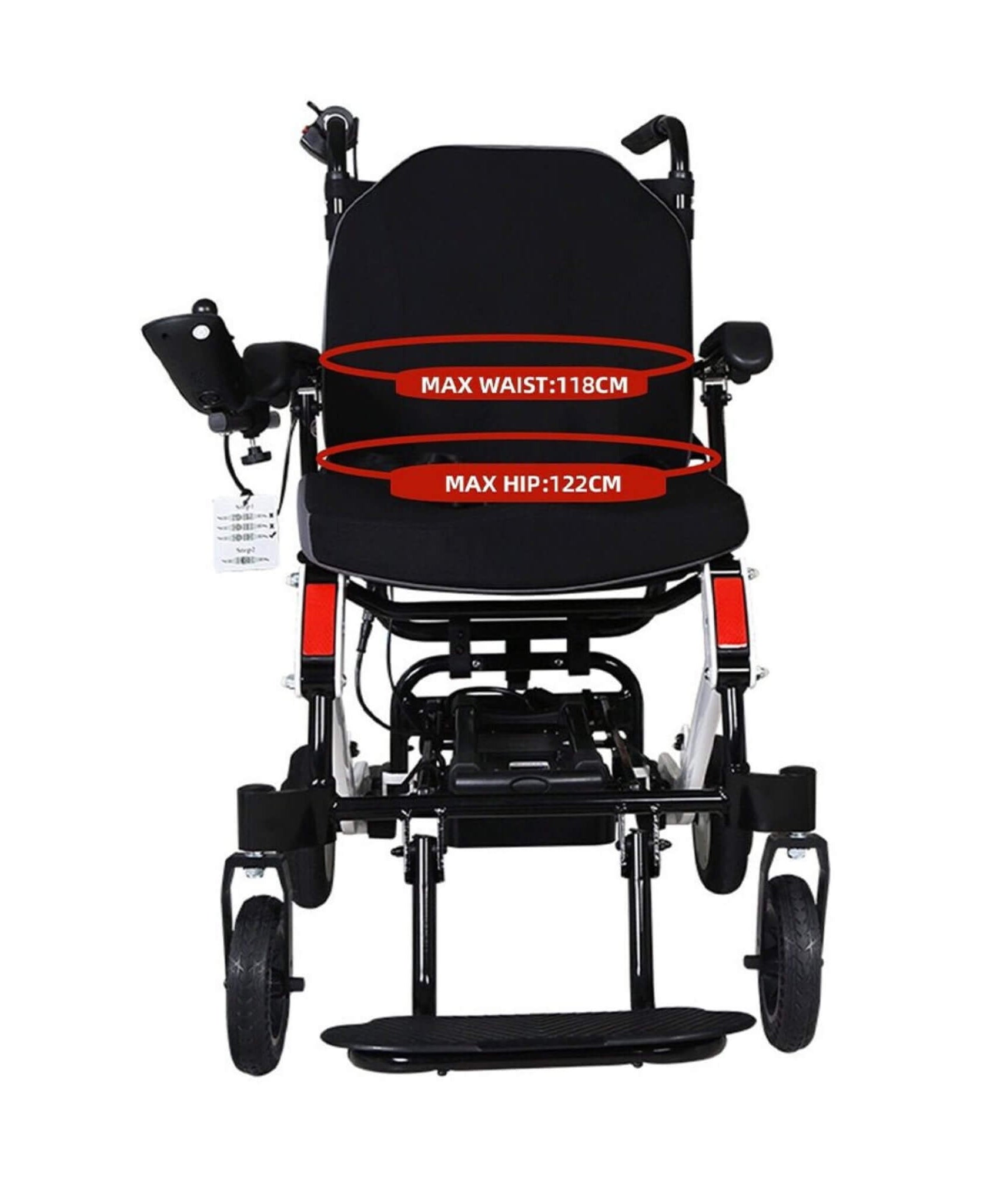 Maidesite 17.5-Inch 500W Wide Seat Lightweight Electric Folding Wheelchair (SAK33689)