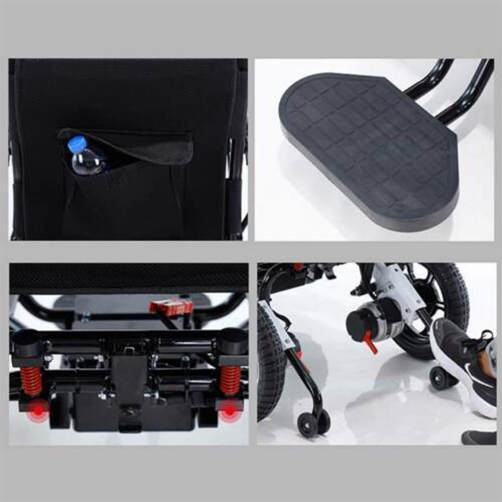 Maidesite 17.5-Inch 500W Wide Seat Lightweight Electric Folding Wheelchair (SAK33689)