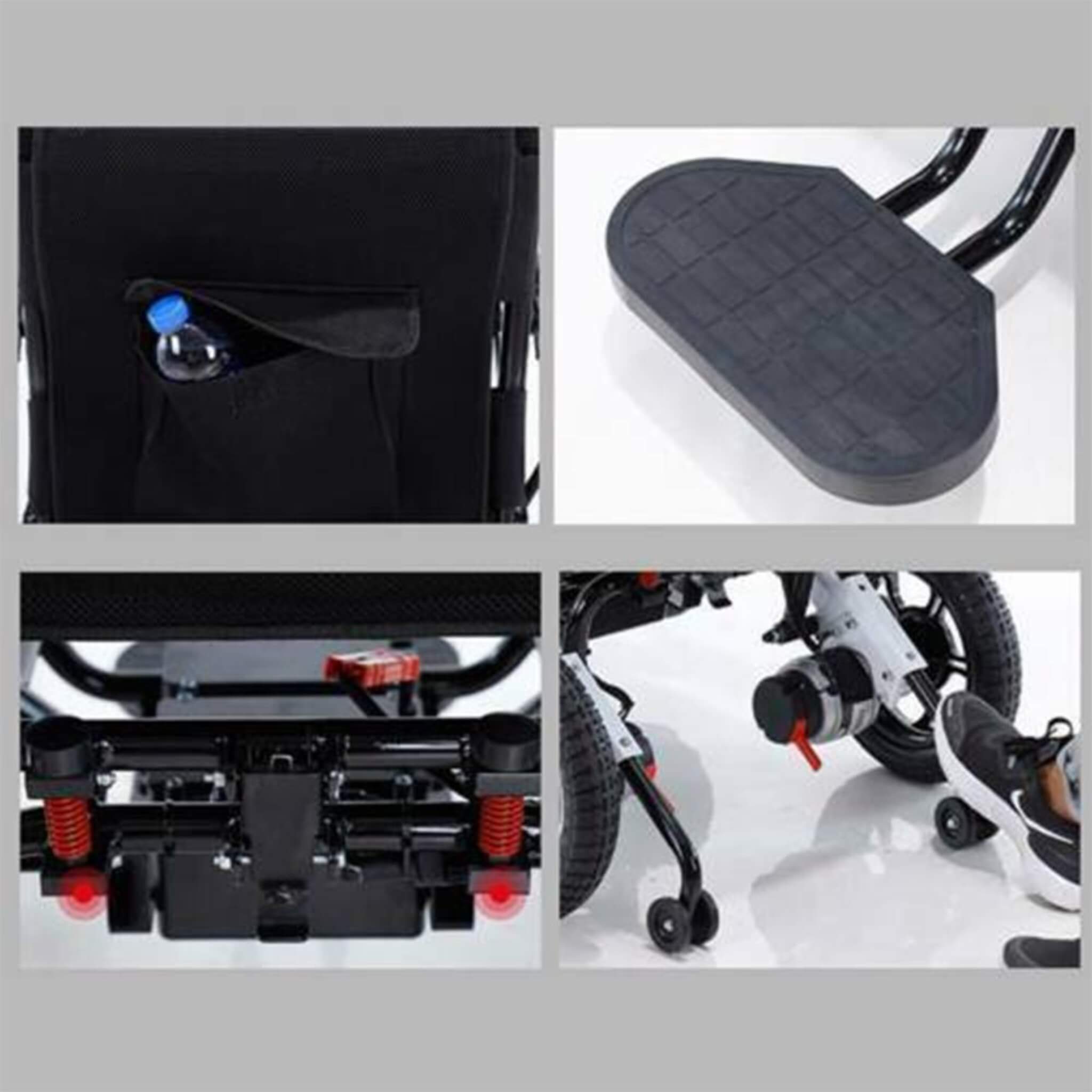Maidesite 17.5-Inch 500W Wide Seat Lightweight Electric Folding Wheelchair (SAK33689)