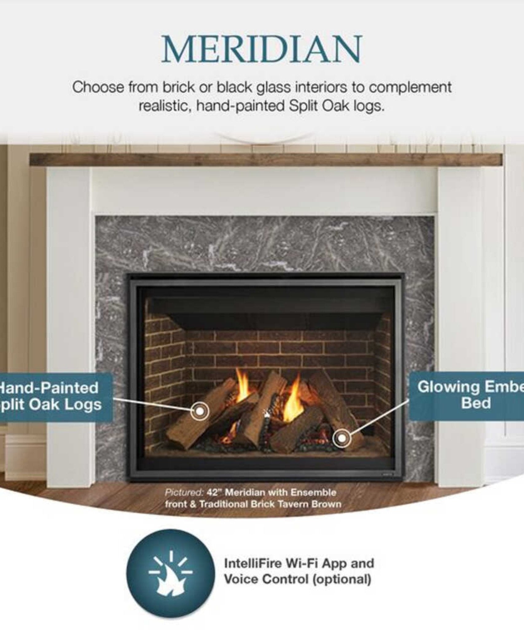 Majestic Meridian 36-Inch Direct Vent Fireplace [MER36N/L] (SAK36135)