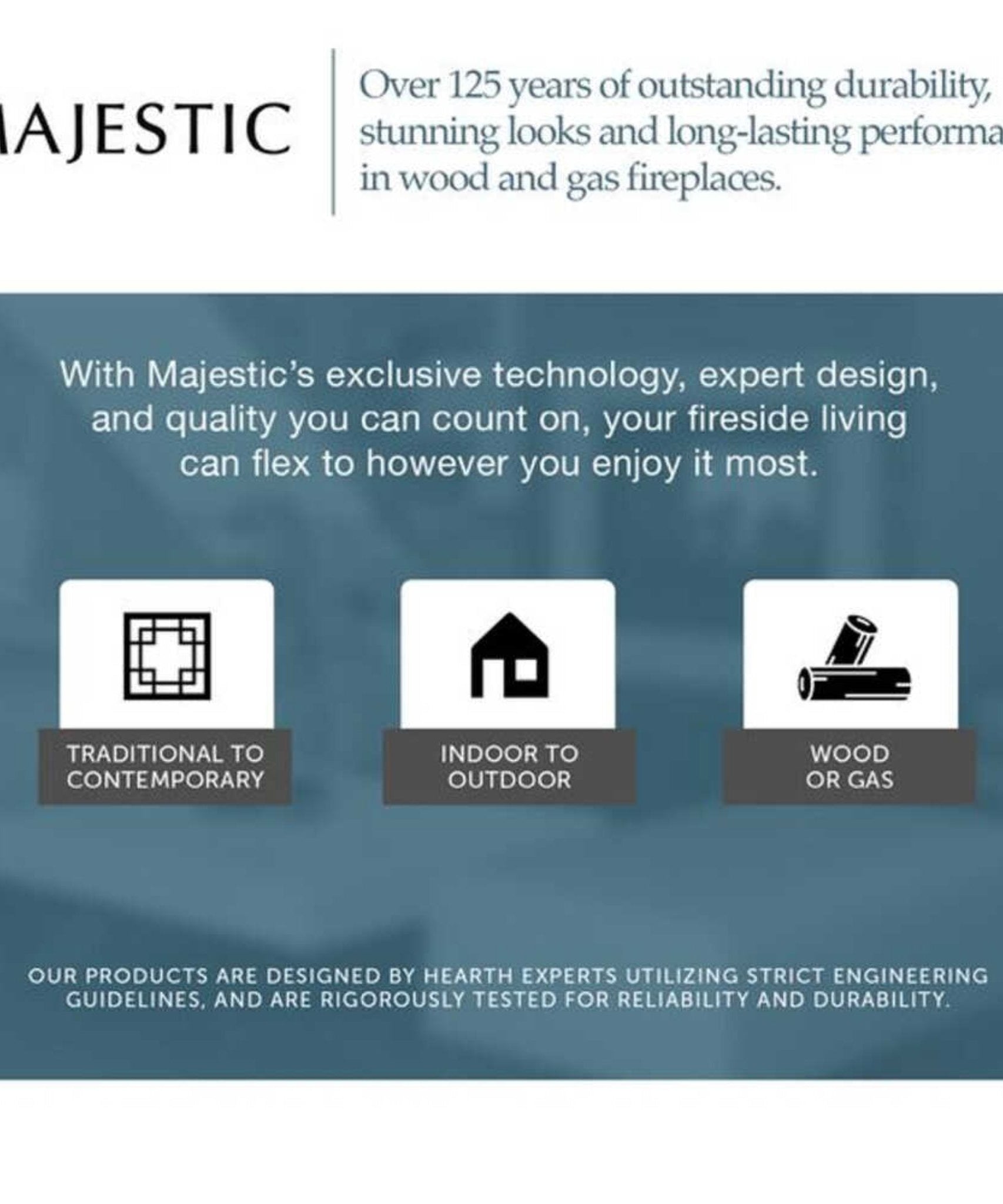 Majestic Meridian 42-Inch Platinum Natural Gas Fireplace [MER42PN] (SAK51823)