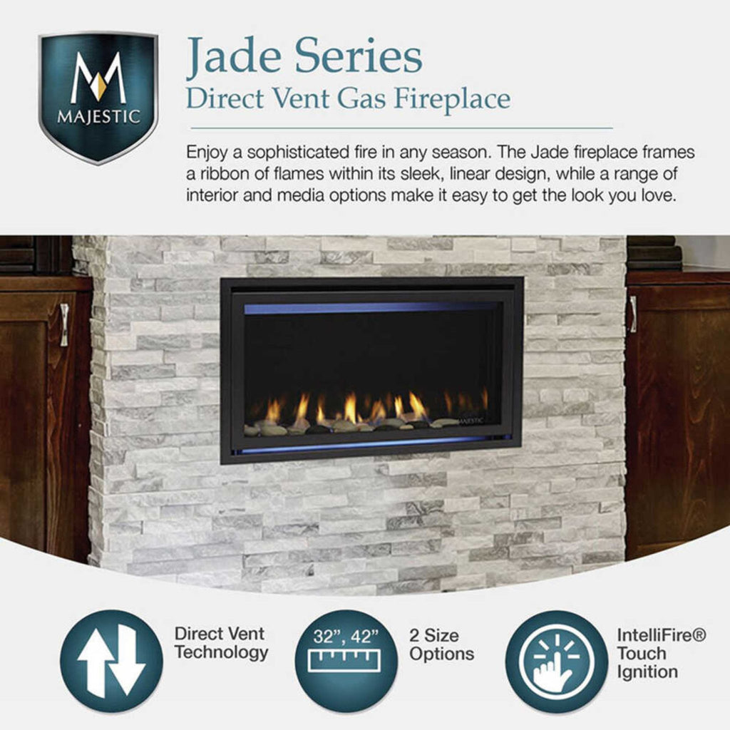 Majestic Jade 42-Inch Direct Vent Fireplace [JADE42IL/IN-B] (SAK15926)