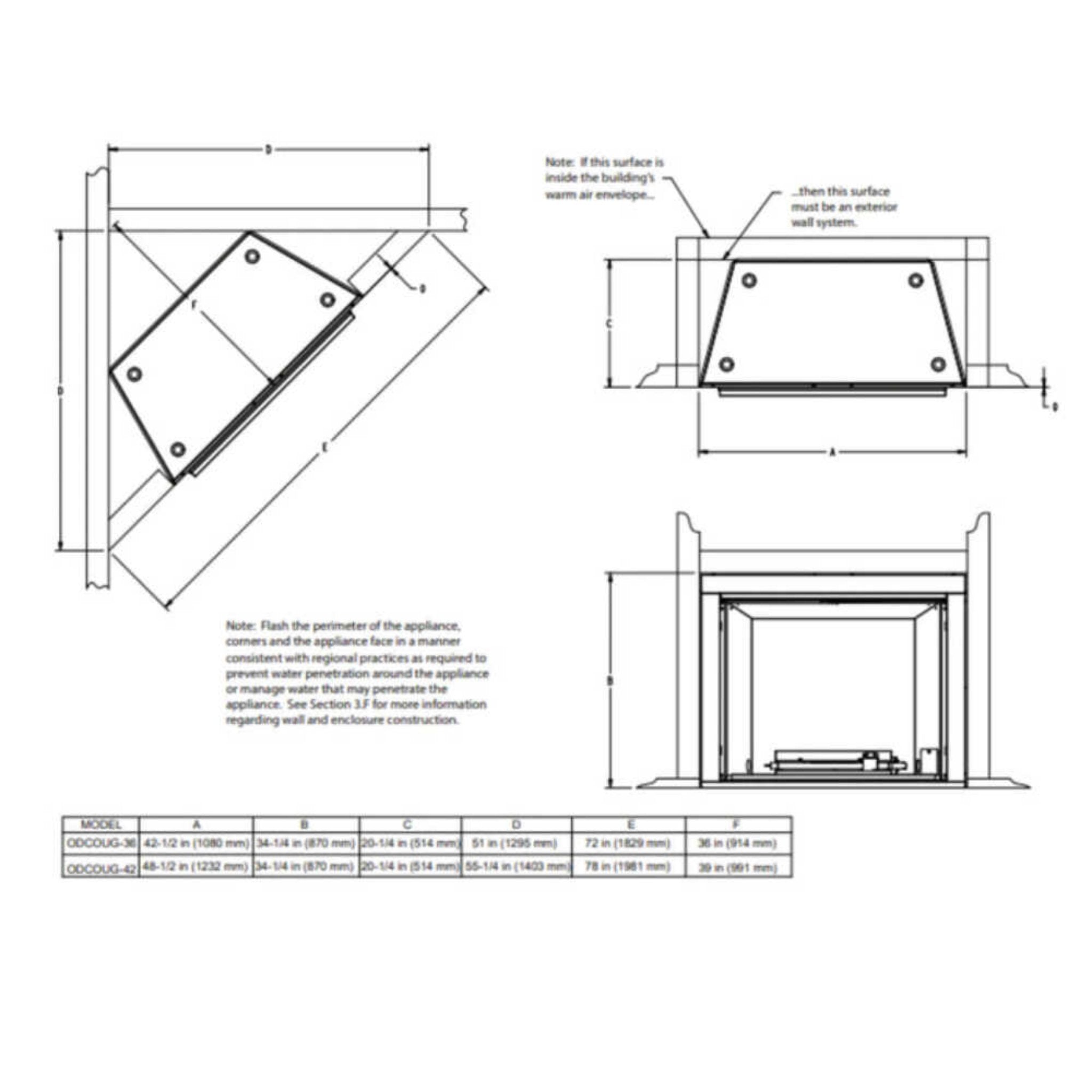 Majestic Courtyard 55K BTU 36-Inch Traditional Outdoor Natural Gas Fireplace (No Refractory) [ODCOUG-36NR] (SAK74218)