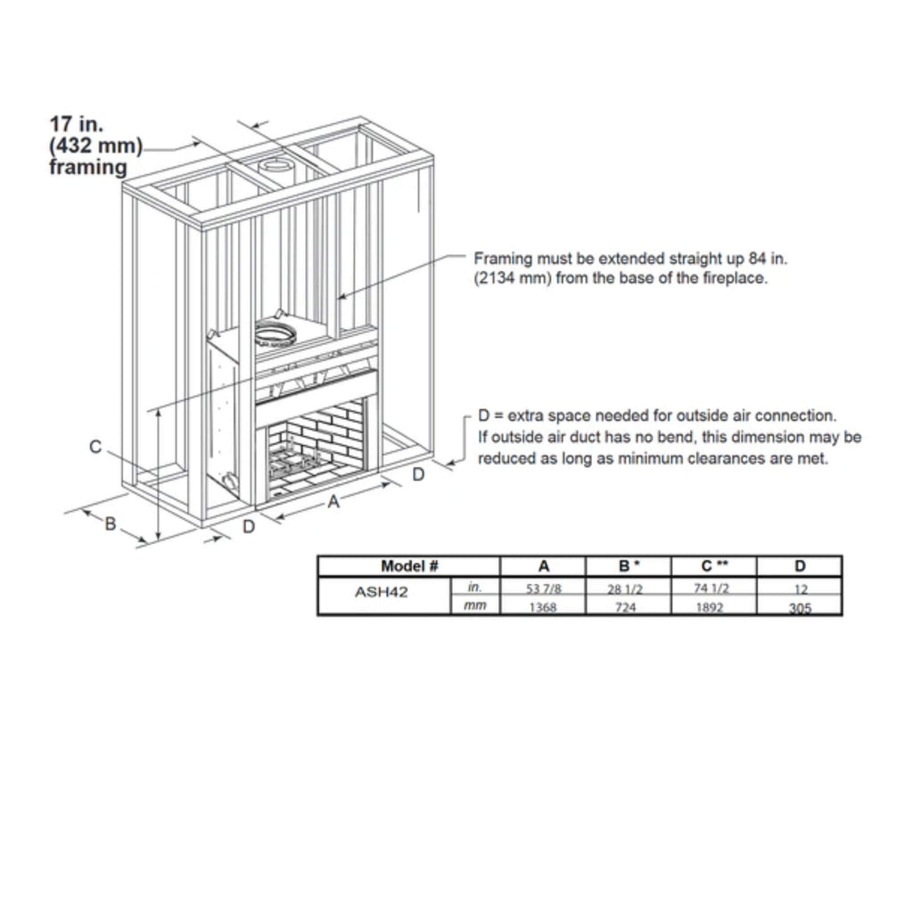 Majestic Ashland 42-Inch Open Wood Burning Fireplace [ASH42] (SAK82429)