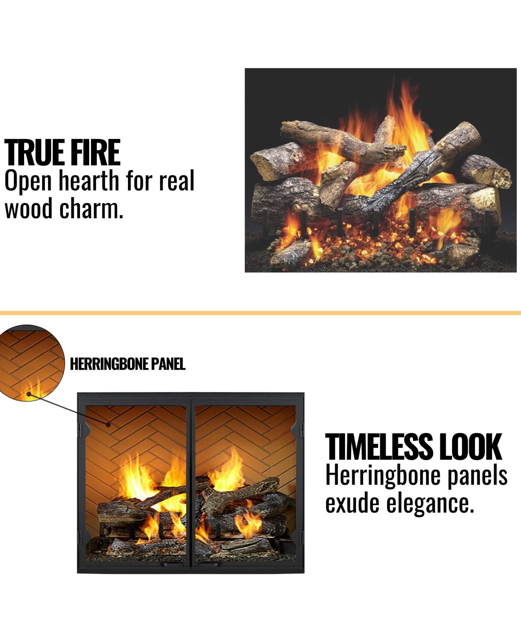 Majestic Biltmore 50-Inch Herringbone Pattern Open Wood-Burning Fireplace [SB100HB] (SAK62529)