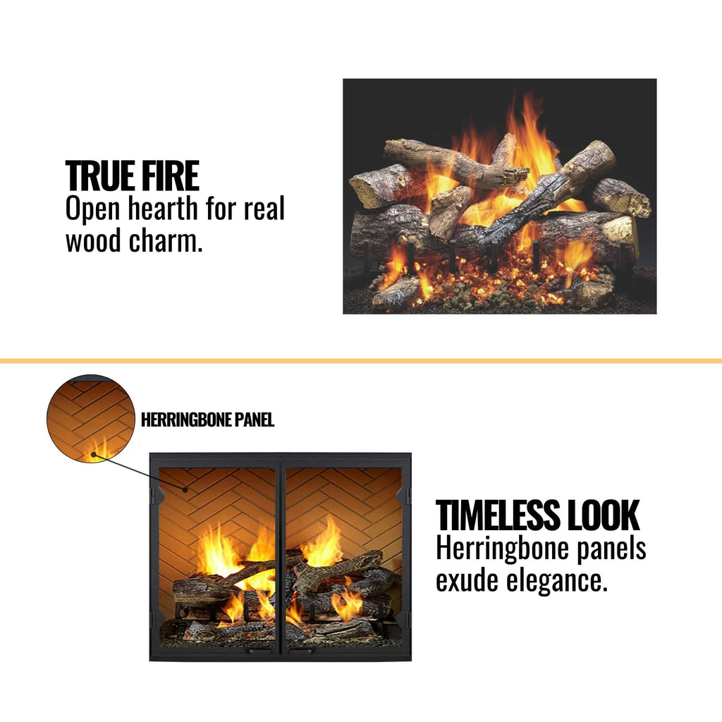 Majestic Biltmore 50-Inch Herringbone Pattern Open Wood-Burning Fireplace [SB100HB] (SAK62529)