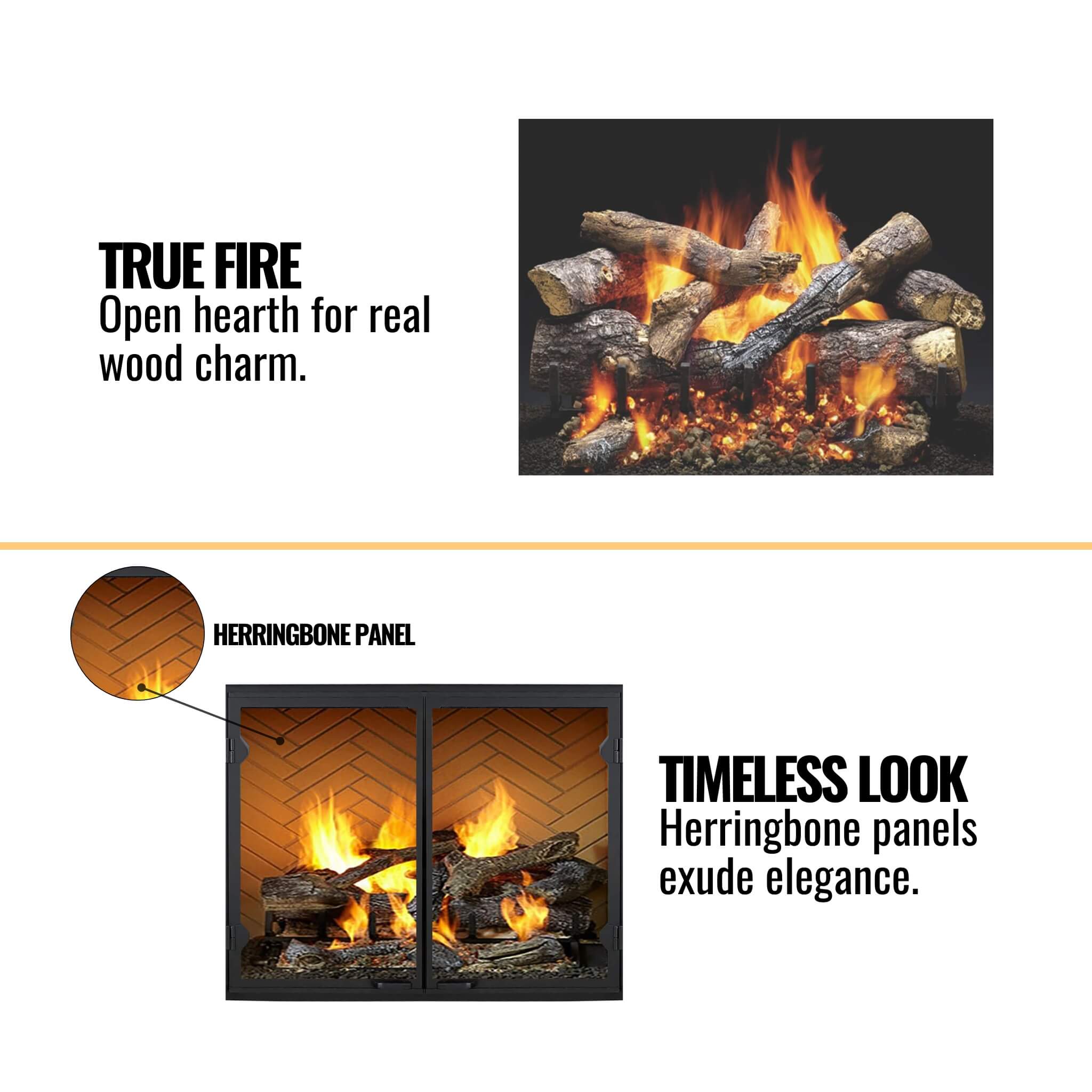 Majestic Biltmore 50-Inch Herringbone Pattern Open Wood-Burning Fireplace [SB100HB] (SAK62529)