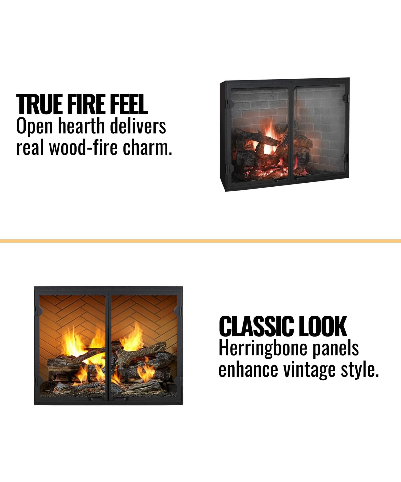 Majestic Biltmore 36-Inch Herringbone Pattern Open Wood-Burning Fireplace [SB60HB] (SAK62147)