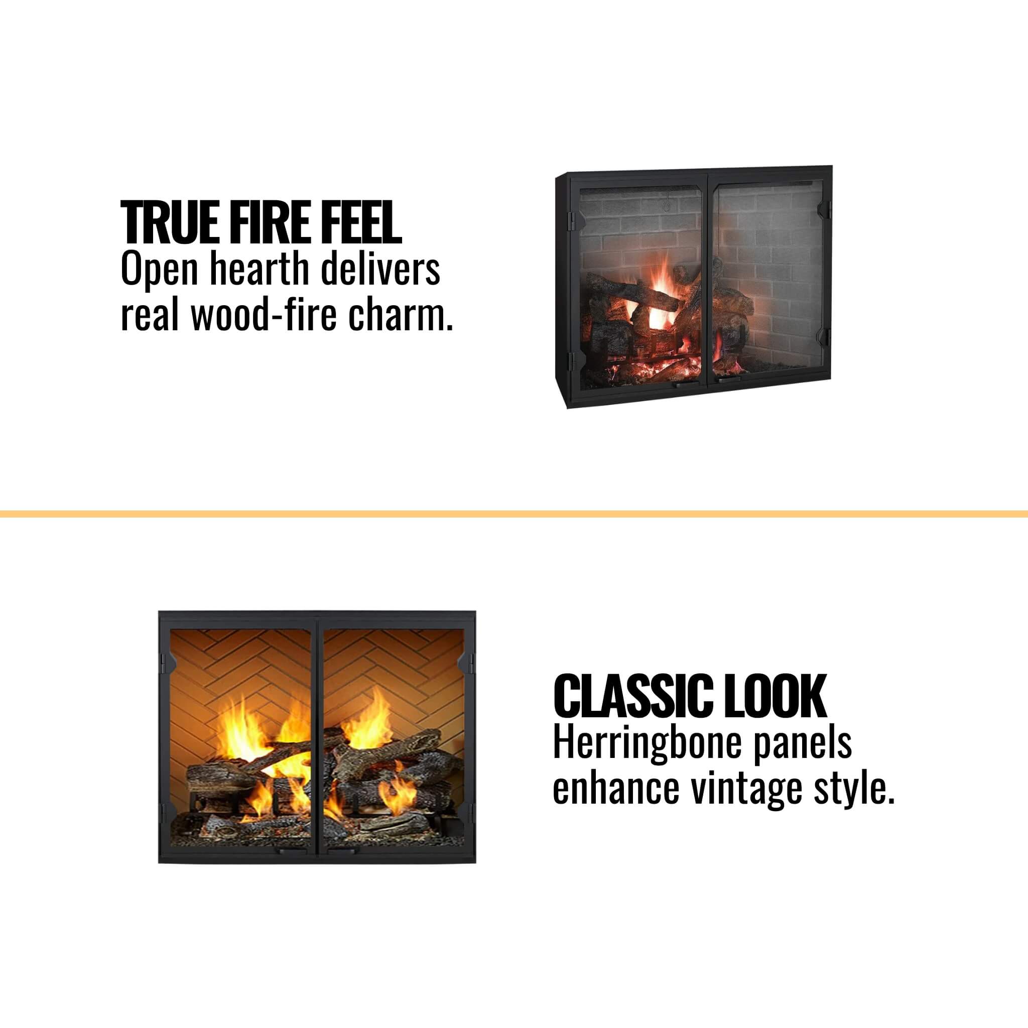 Majestic Biltmore 36-Inch Herringbone Pattern Open Wood-Burning Fireplace [SB60HB] (SAK62147)