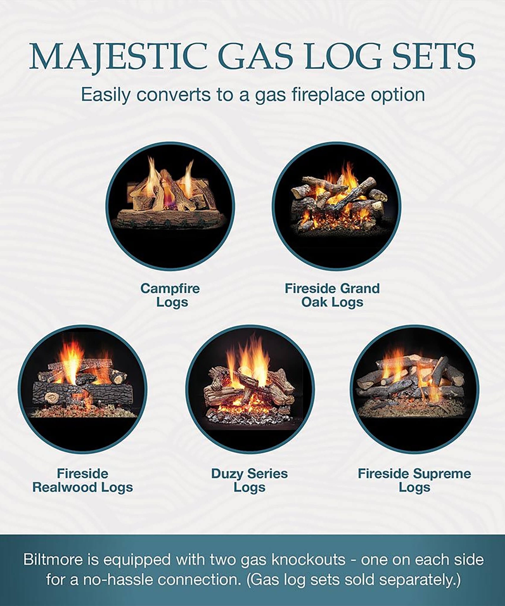 Majestic Biltmore 50-Inch Herringbone Pattern Open Wood-Burning Fireplace [SB100HB] (SAK62529)