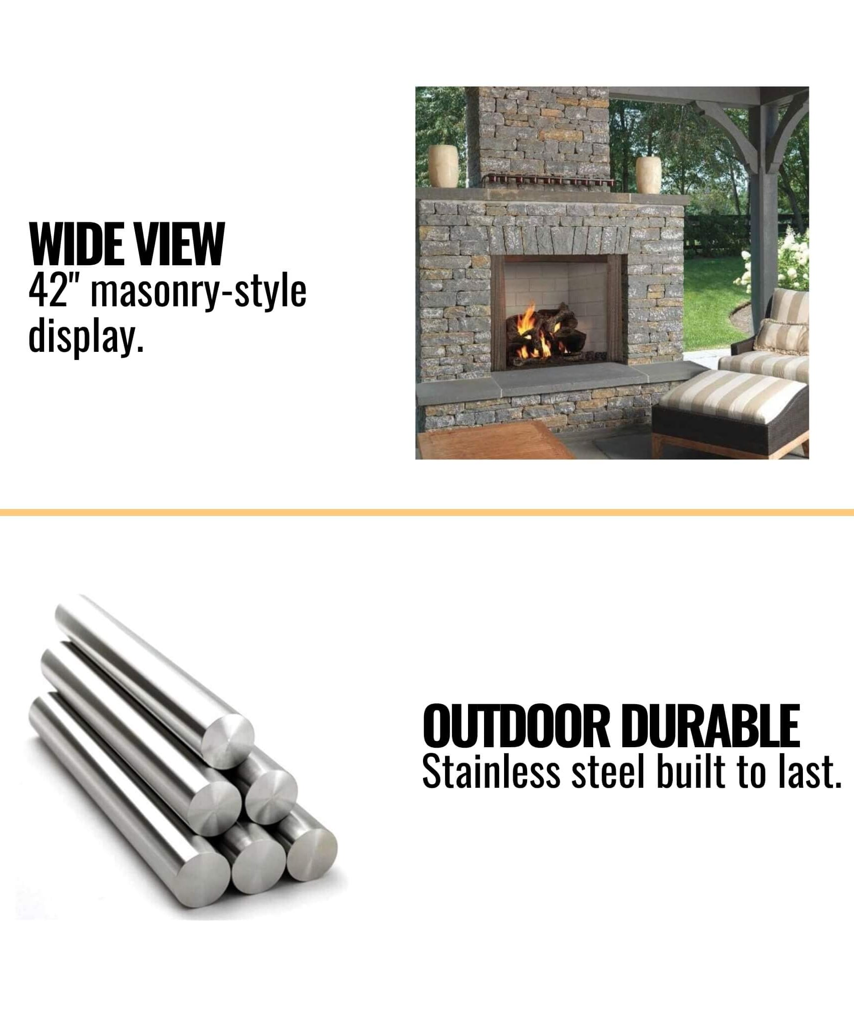 Majestic Castlewood 42-Inch Outdoor Wood Burning Fireplace [ODCASTLEWD-42-B] (SAK32468)