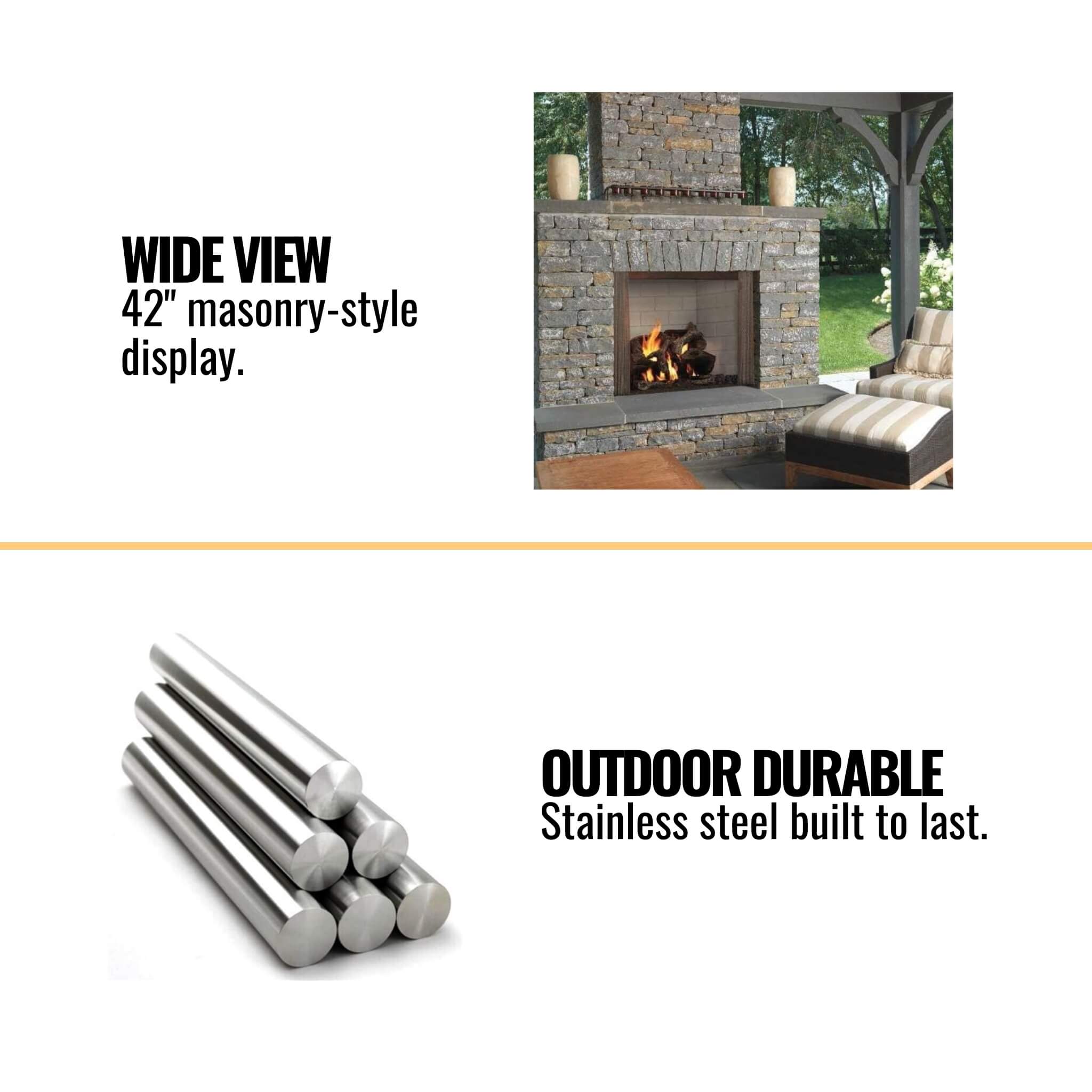 Majestic Castlewood 42-Inch Outdoor Wood Burning Fireplace [ODCASTLEWD-42-B] (SAK32468)