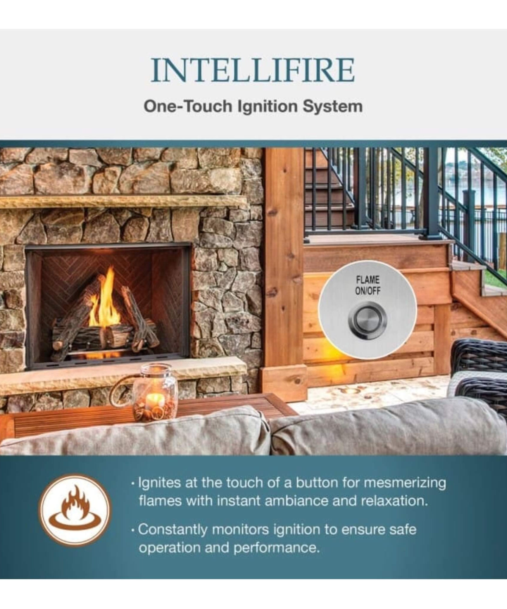 Majestic Courtyard 55K BTU 42-Inch Traditional Outdoor Gas Fireplace With Stacked Concrete Refractory [ODCOUG-42TS] (SAK75312)
